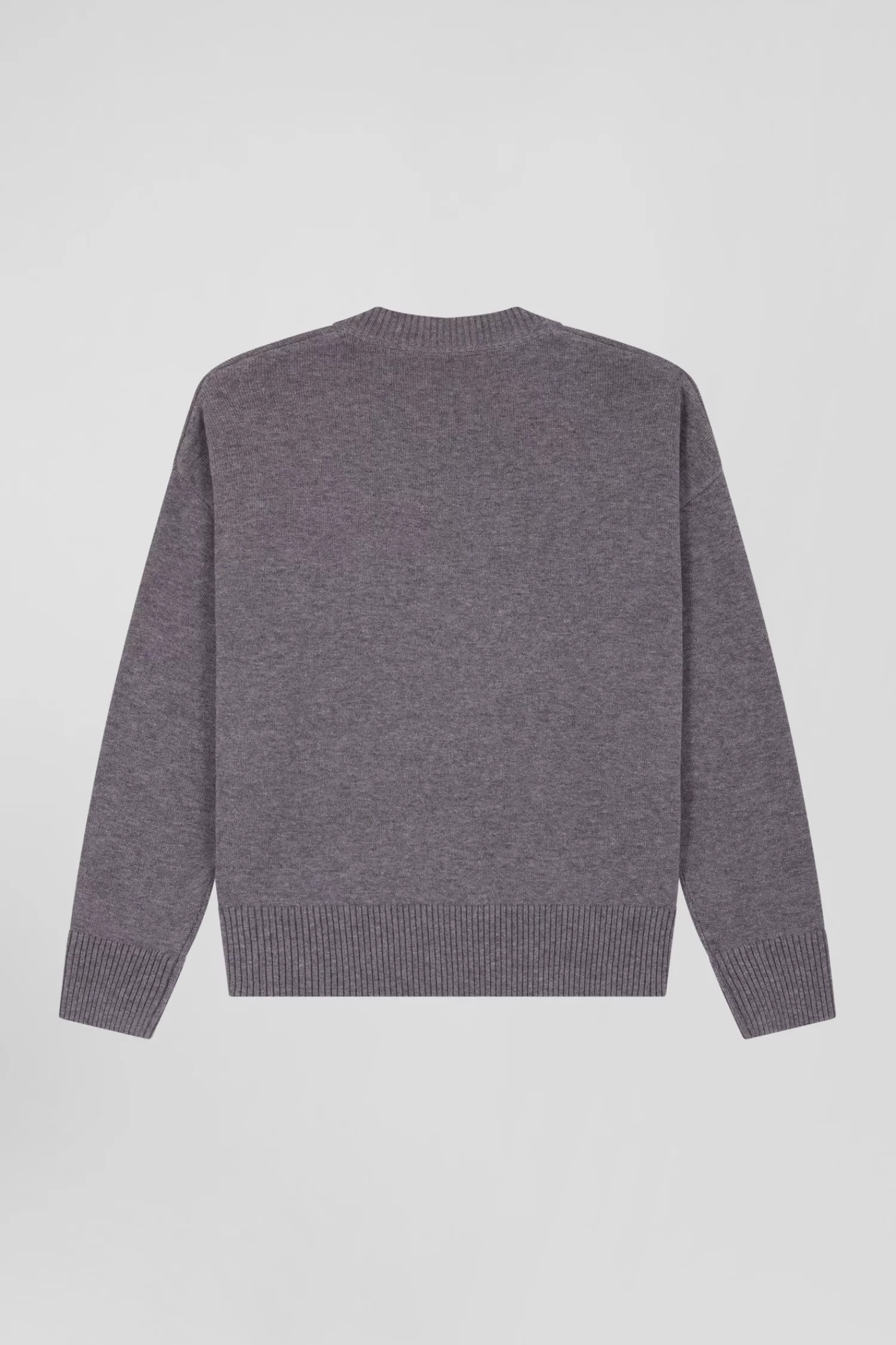 relax_light_grey_wool_and_cotton_vneck_jumper_3.webp Eden Park Relax light grey wool and cotton V-neck jumper<Women Sweaters