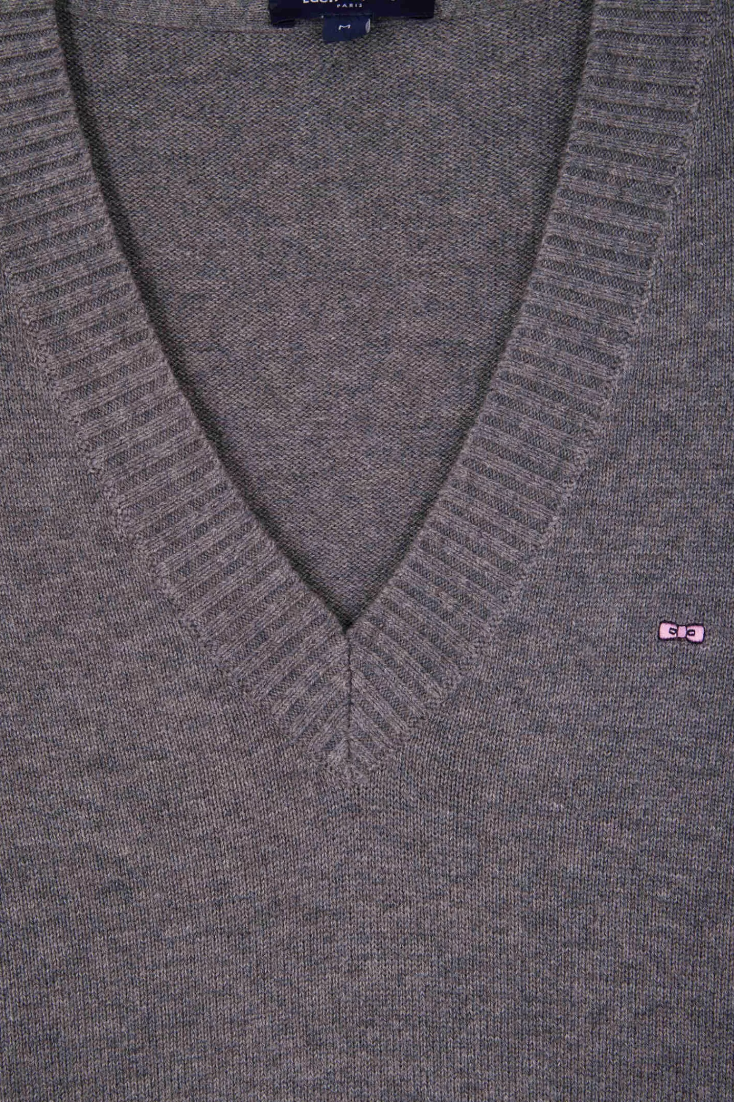 relax_light_grey_wool_and_cotton_vneck_jumper_8.webp Eden Park Relax light grey wool and cotton V-neck jumper<Women Sweaters