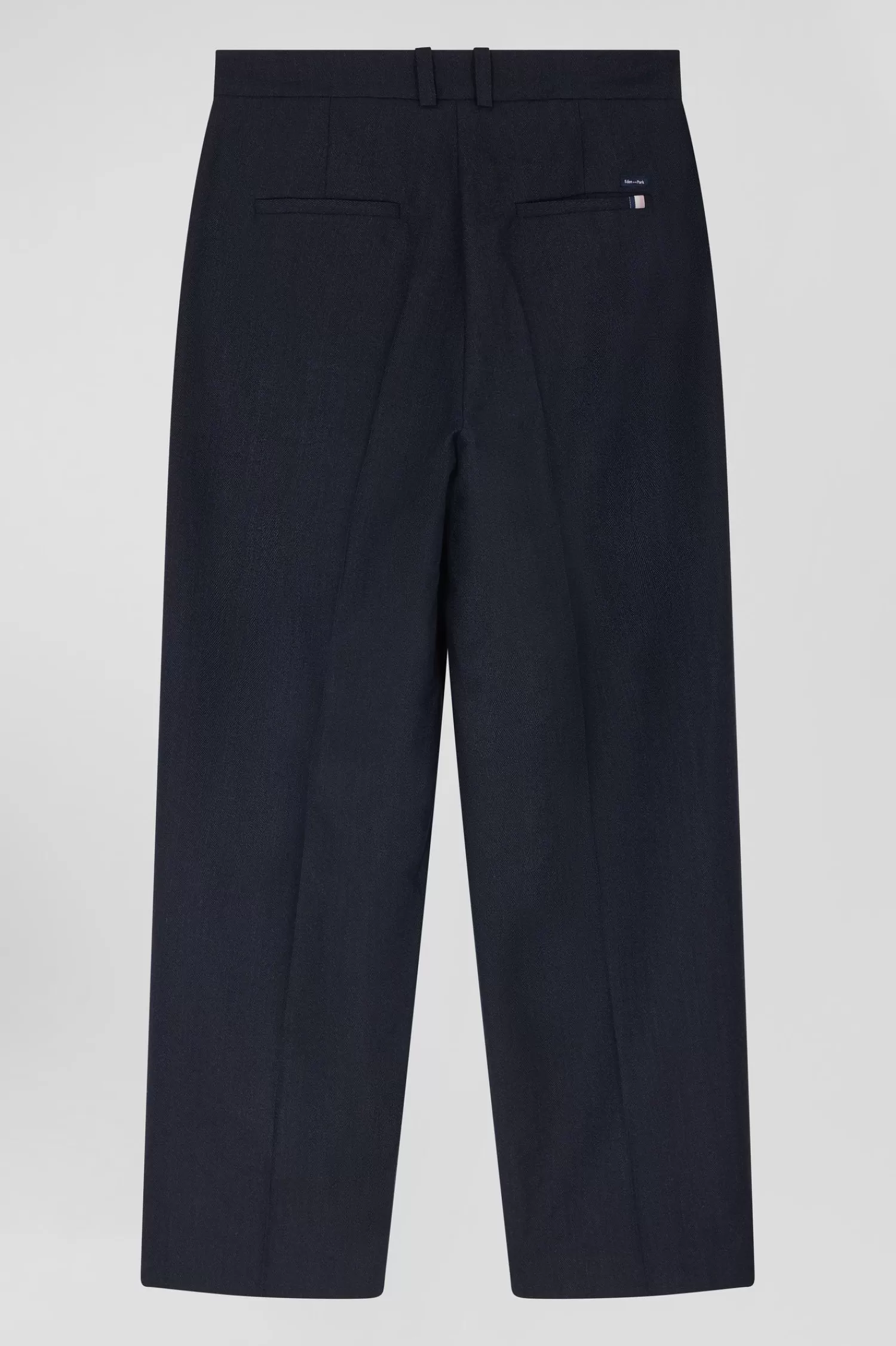 Eden Park Relax navy blue checked trousers<Women Pants