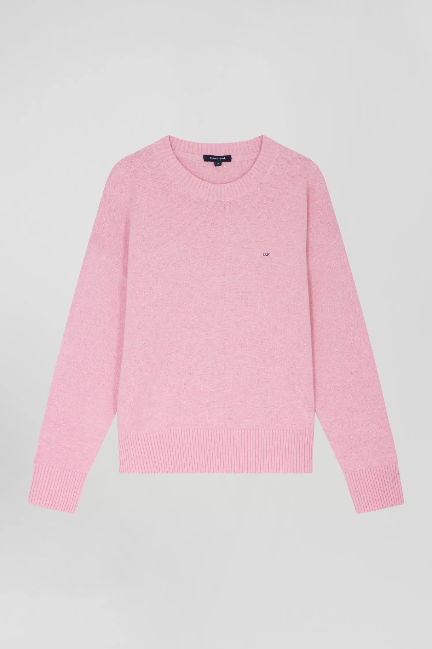 Eden Park Relax pink wool and cotton crew neck jumper<Women Sweaters