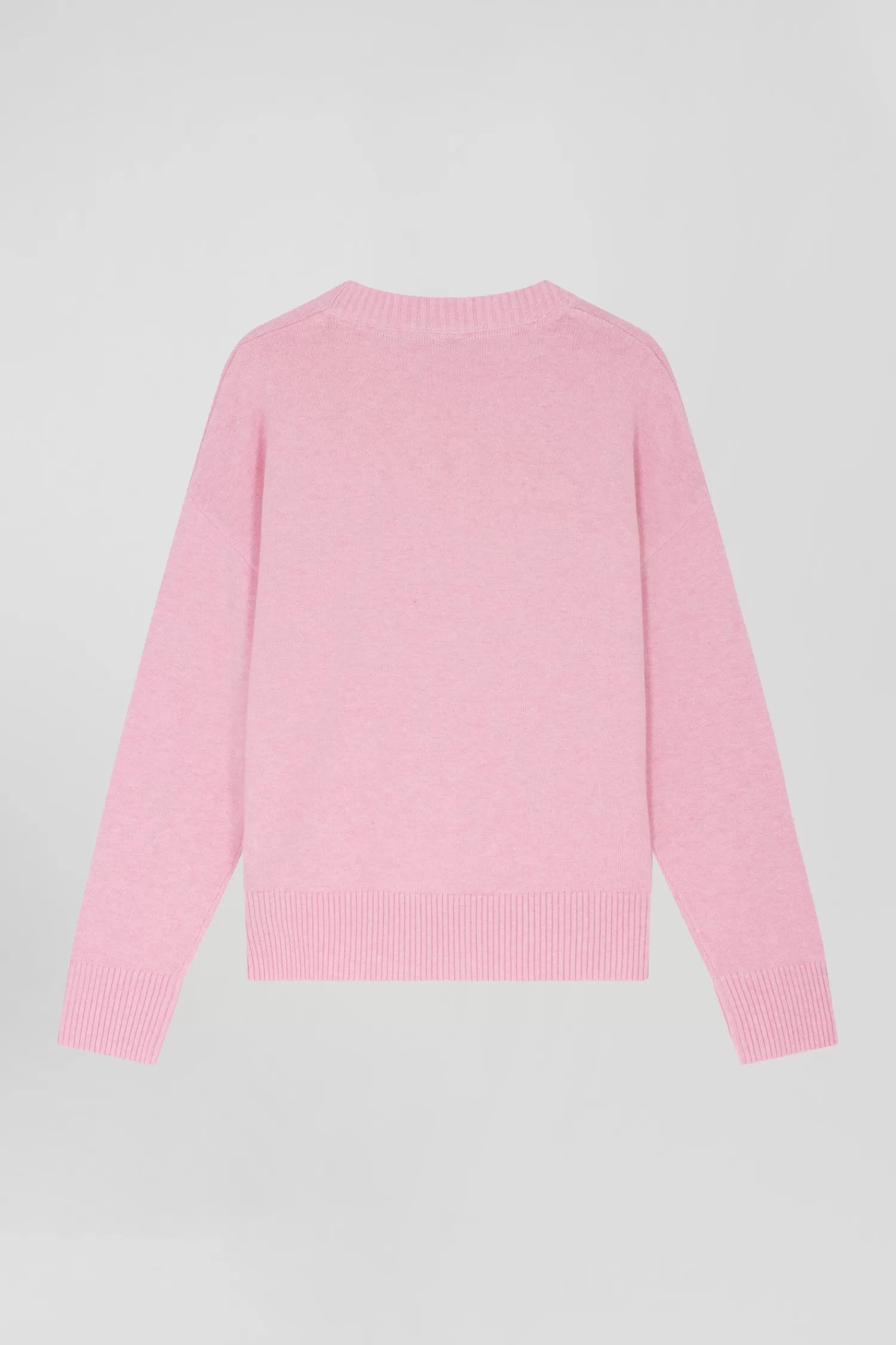 relax_pink_wool_and_cotton_crew_neck_jumper_3.webp Eden Park Relax pink wool and cotton crew neck jumper<Women Sweaters