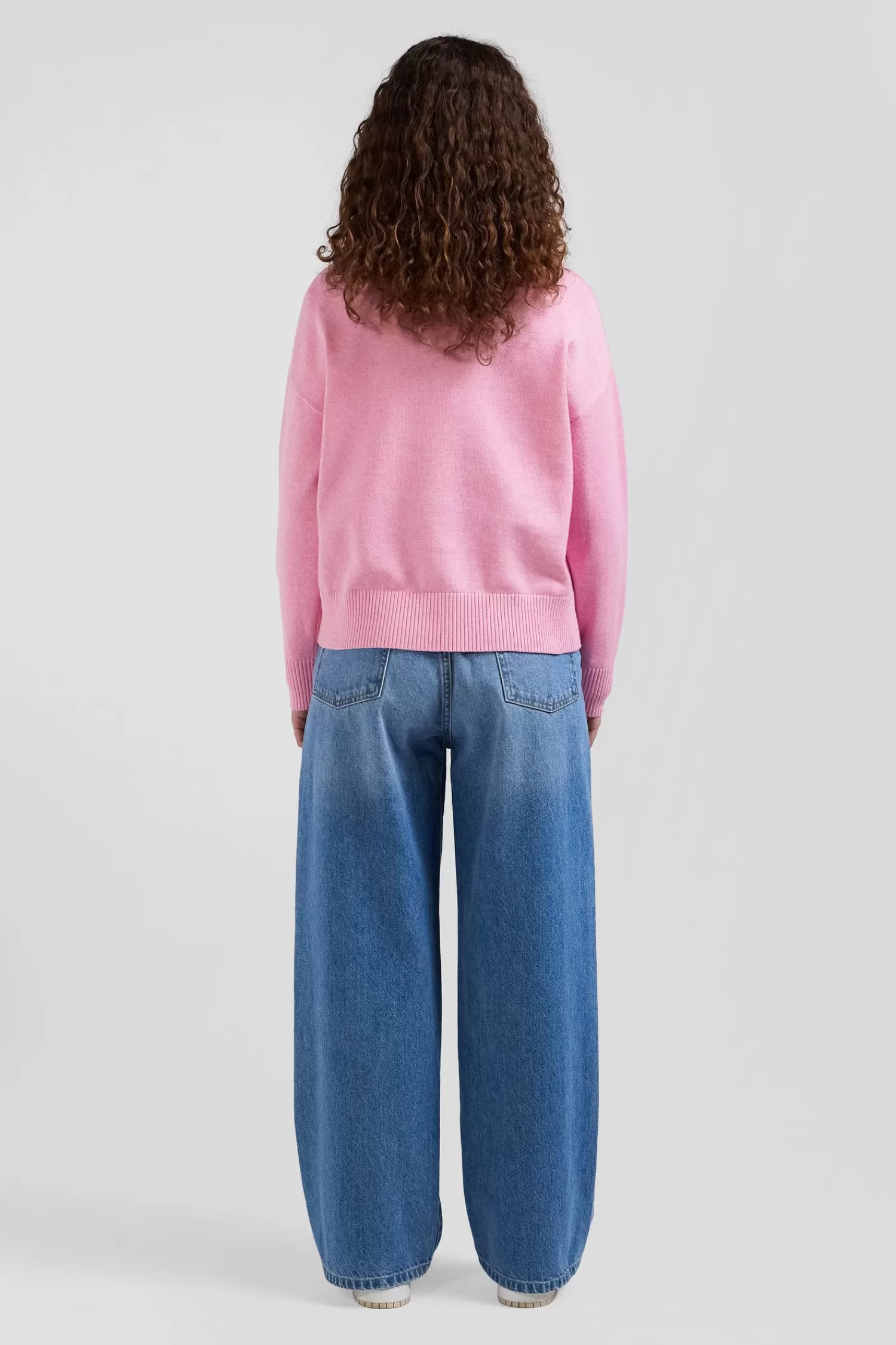 relax_pink_wool_and_cotton_crew_neck_jumper_5.webp Eden Park Relax pink wool and cotton crew neck jumper<Women Sweaters