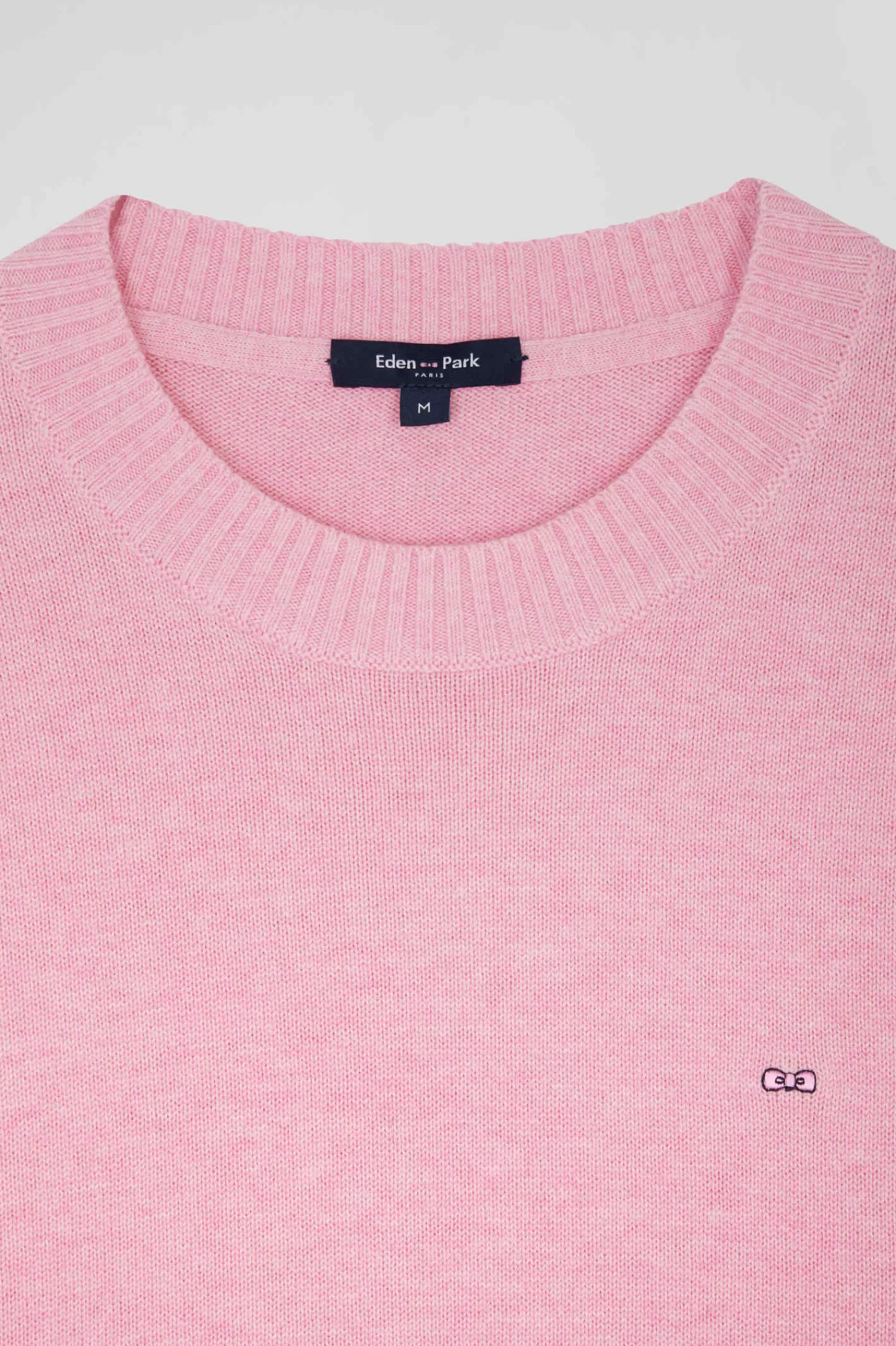 relax_pink_wool_and_cotton_crew_neck_jumper_6.webp Eden Park Relax pink wool and cotton crew neck jumper<Women Sweaters