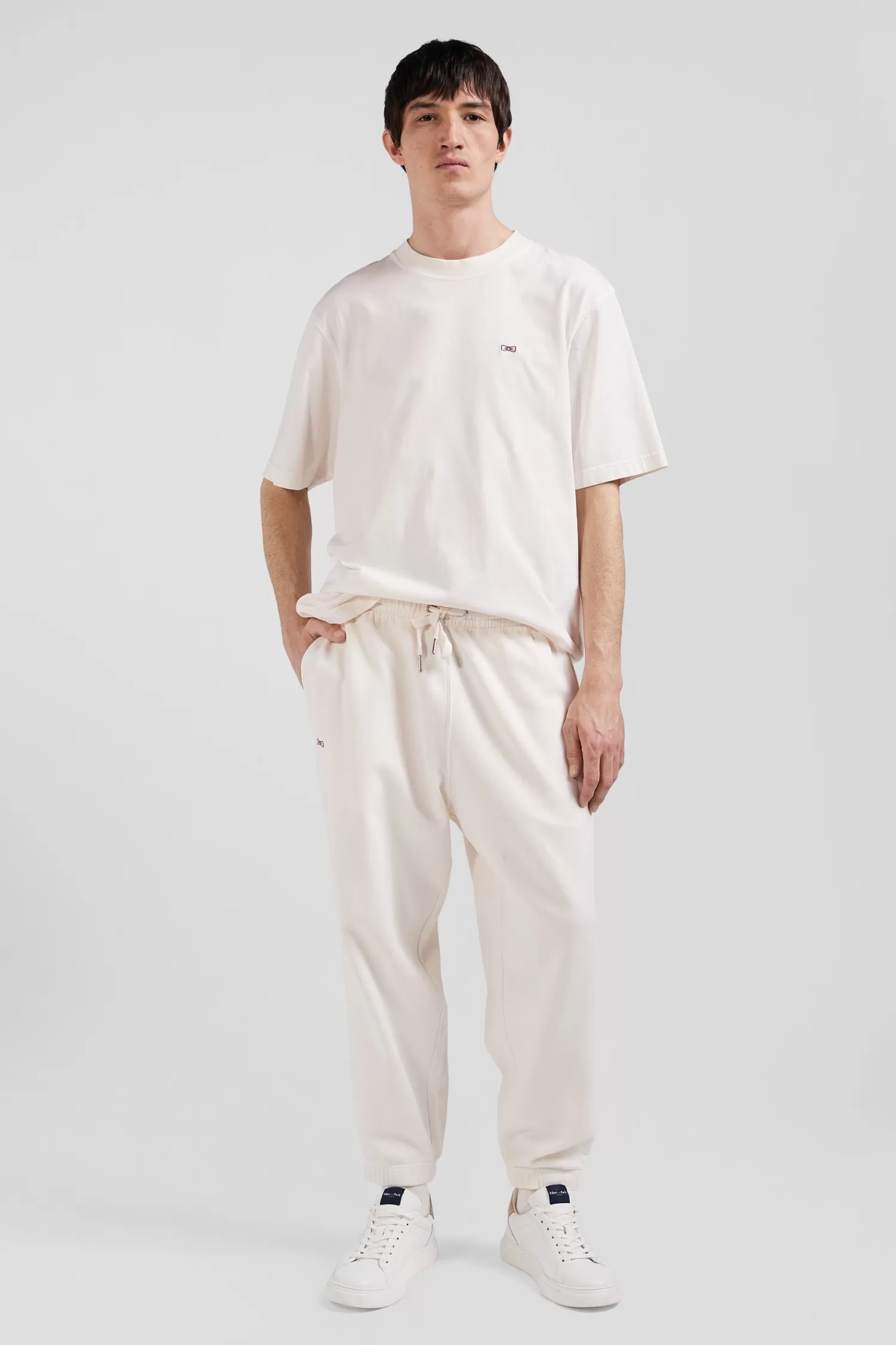 Eden Park Relax unisex ecru brushed cotton fleece jogging bottoms<Women Pants | Pants