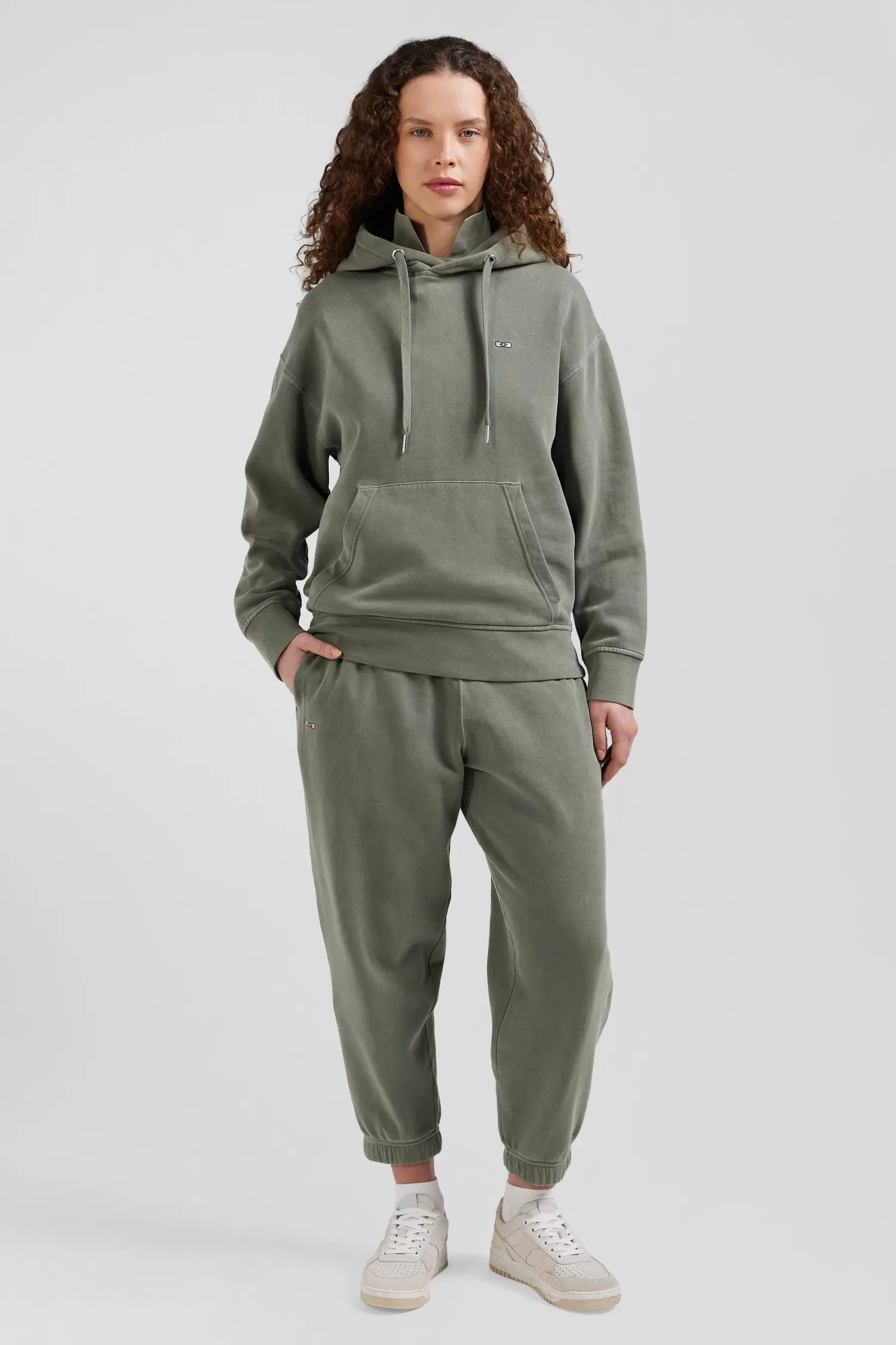 Eden Park Relax unisex khaki brushed cotton fleece jogging bottoms<Women Pants | Pants