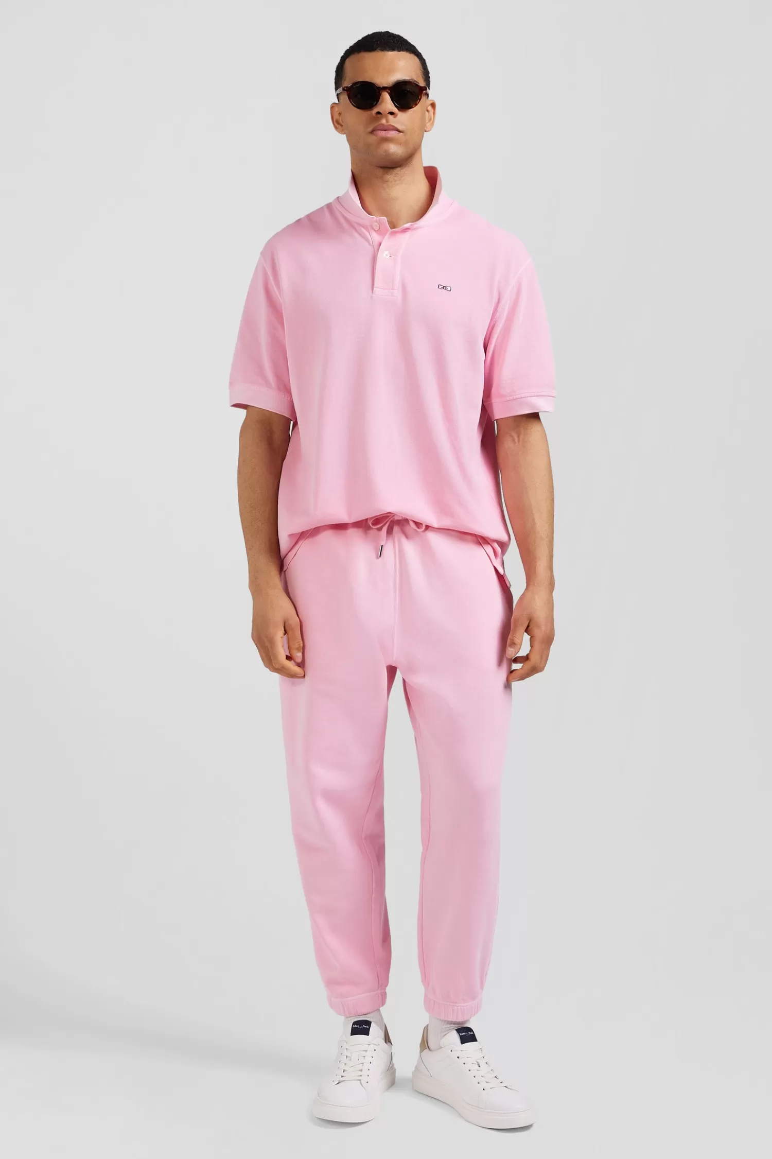 Eden Park Relax unisex pink brushed cotton fleece jogging bottoms<Women Pants | Pants