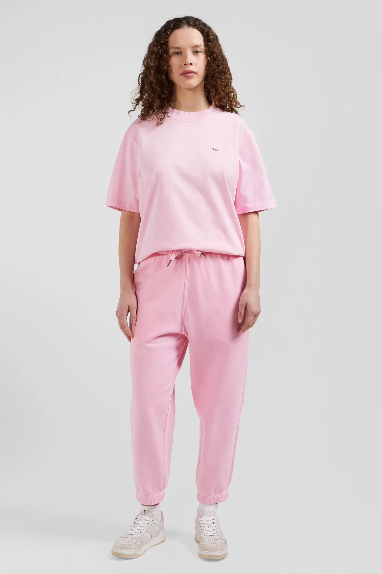 Eden Park Relax unisex pink brushed cotton fleece jogging bottoms<Women Pants | Pants