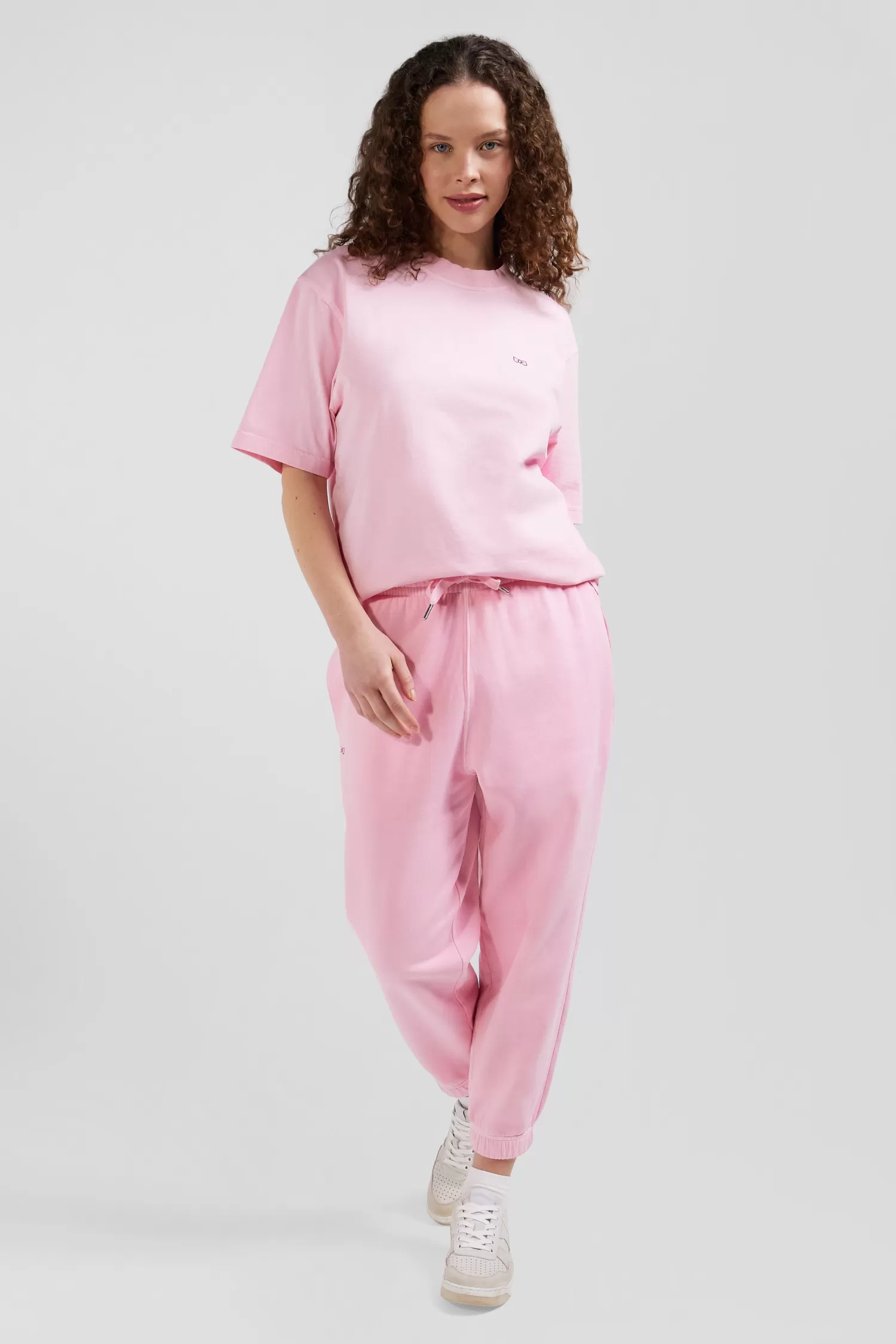 relax_unisex_pink_brushed_cotton_fleece_jogging_bottoms_4.webp Eden Park Relax unisex pink brushed cotton fleece jogging bottoms<Women Pants | Pants