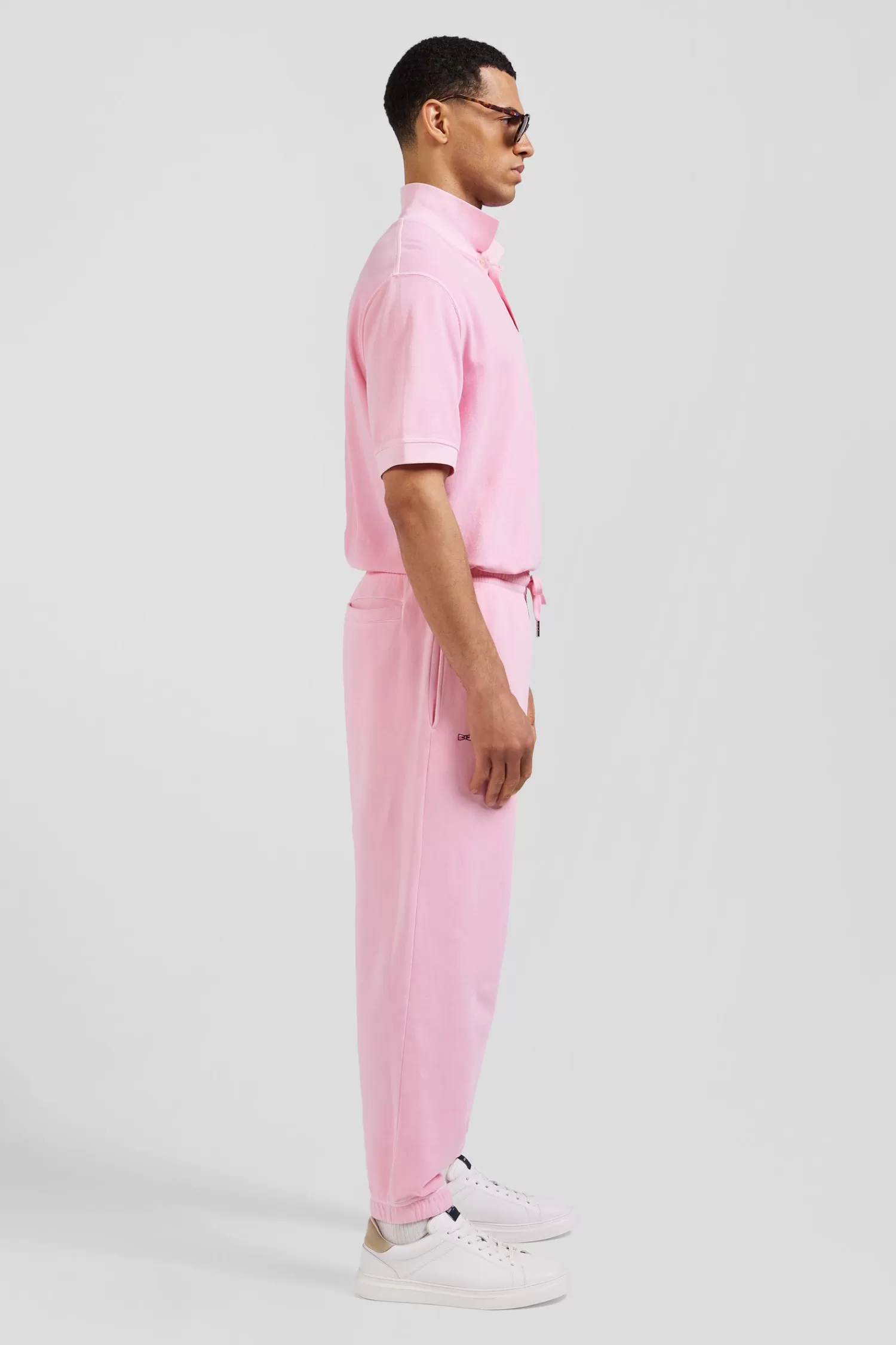 relax_unisex_pink_brushed_cotton_fleece_jogging_bottoms_6.webp Eden Park Relax unisex pink brushed cotton fleece jogging bottoms<Women Pants | Pants