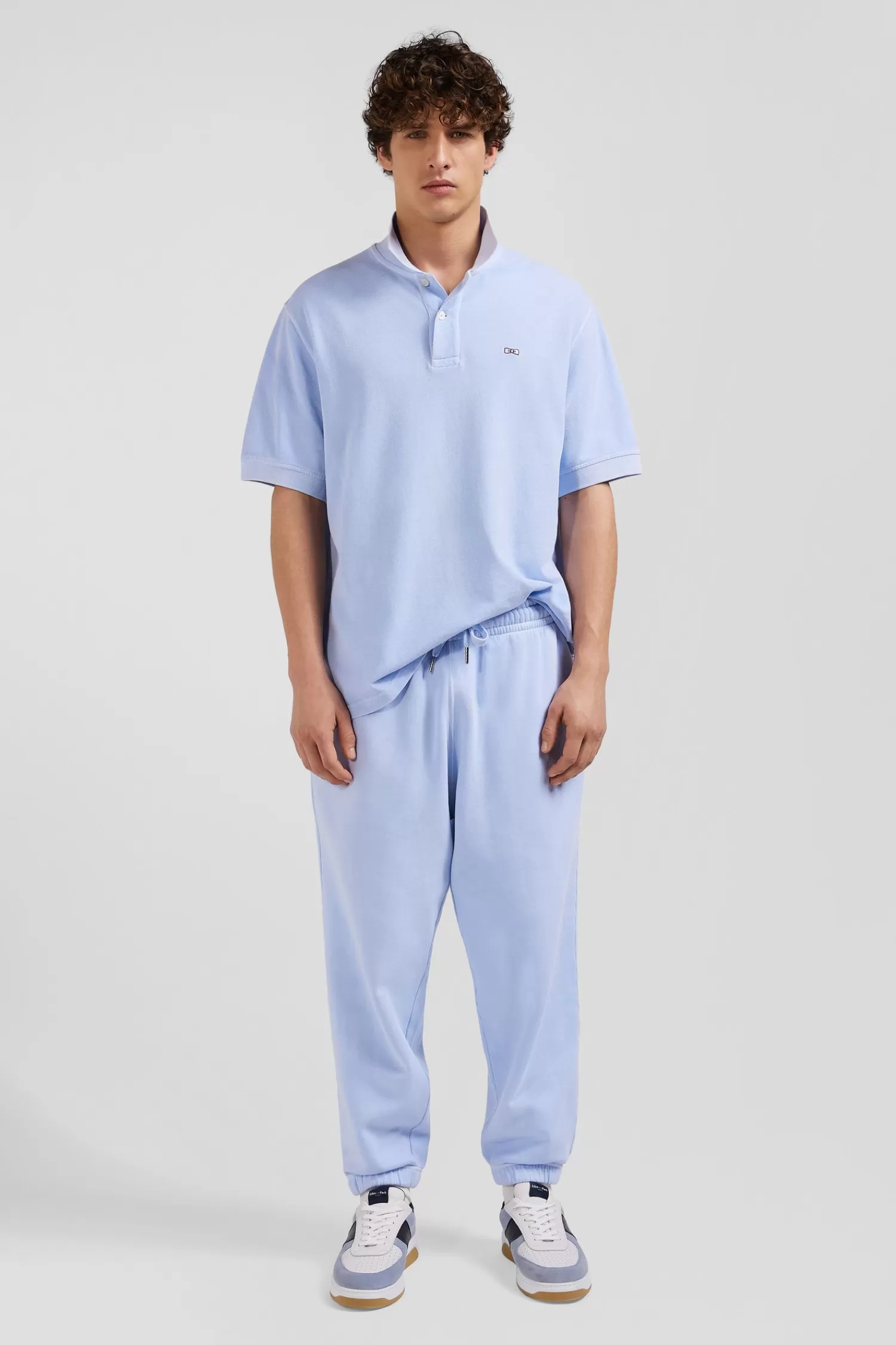 Eden Park Relax unisex sky blue brushed cotton fleece jogging bottoms<Women Pants | Pants