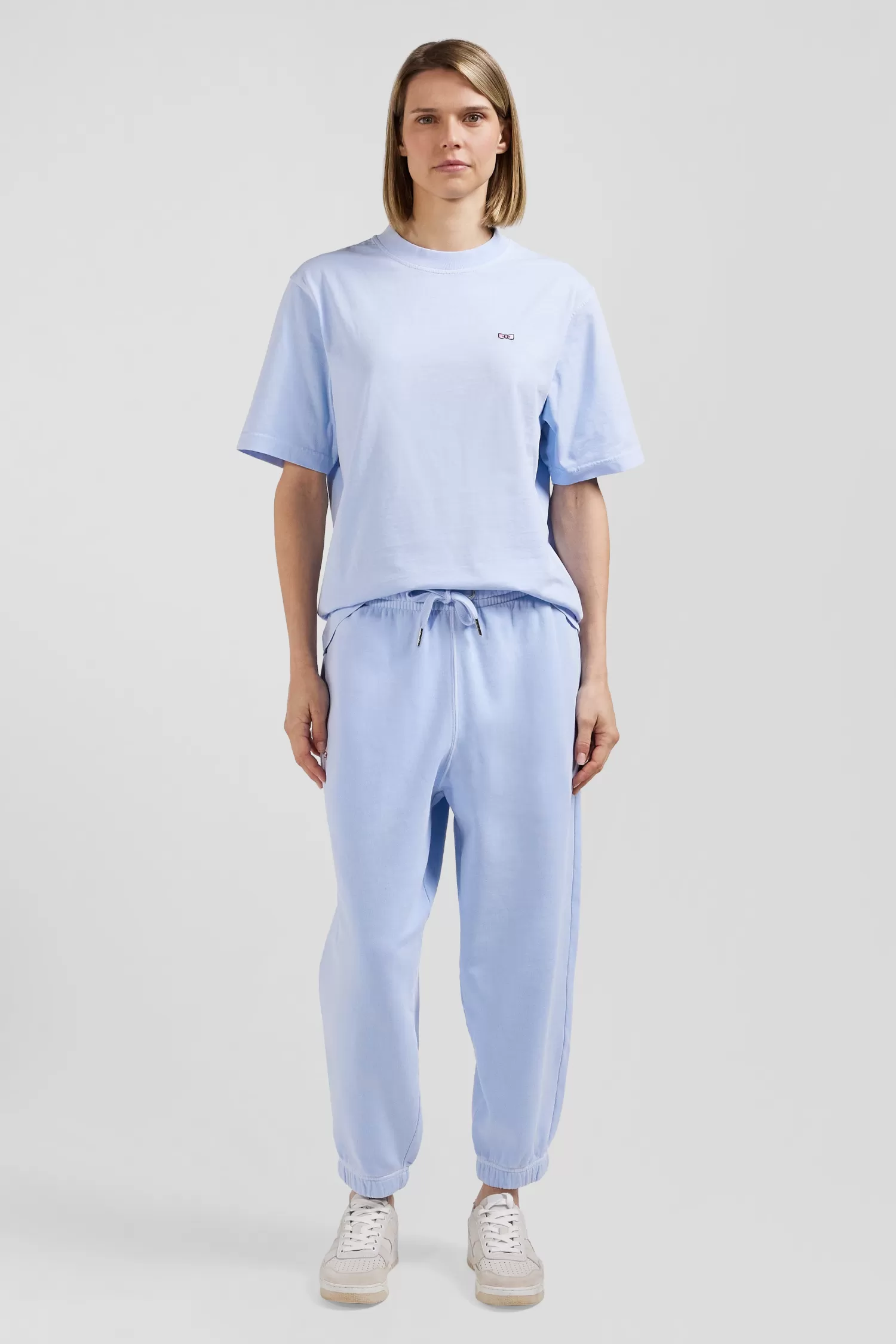 Eden Park Relax unisex sky blue brushed cotton fleece jogging bottoms<Women Pants | Pants