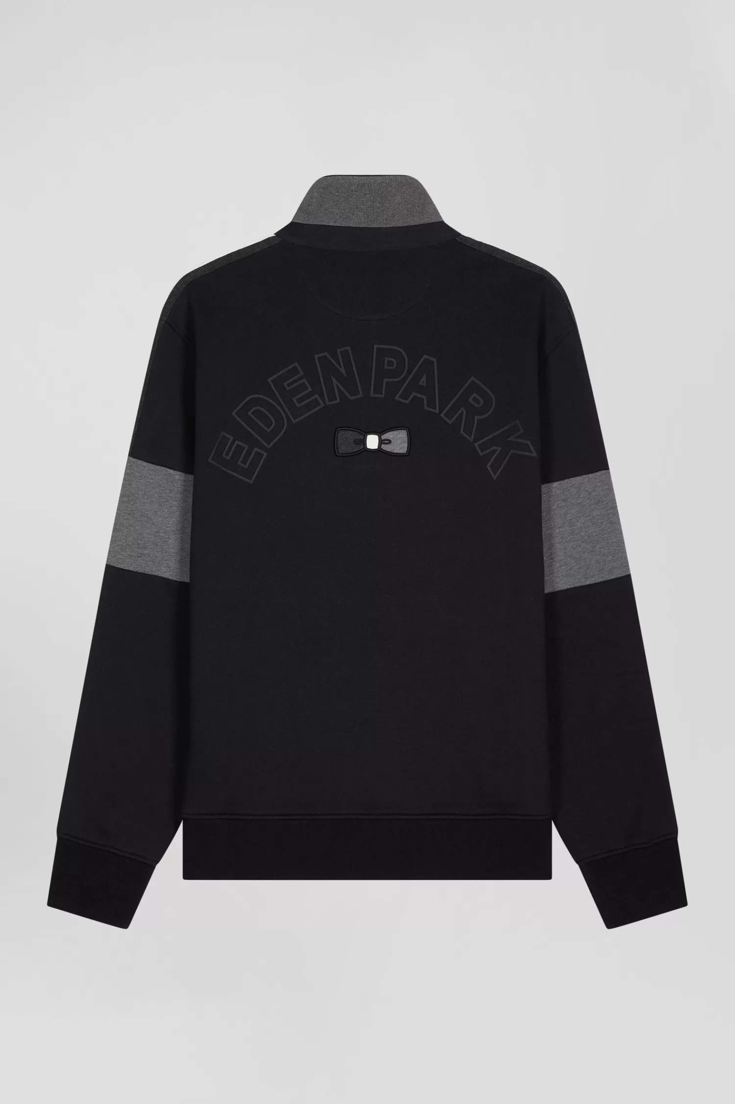 relaxed_black_cotton_sweatshirt_with_rugby_shirt_collar_3.webp Eden Park Relaxed black cotton sweatshirt with rugby shirt collar< Sweatshirts