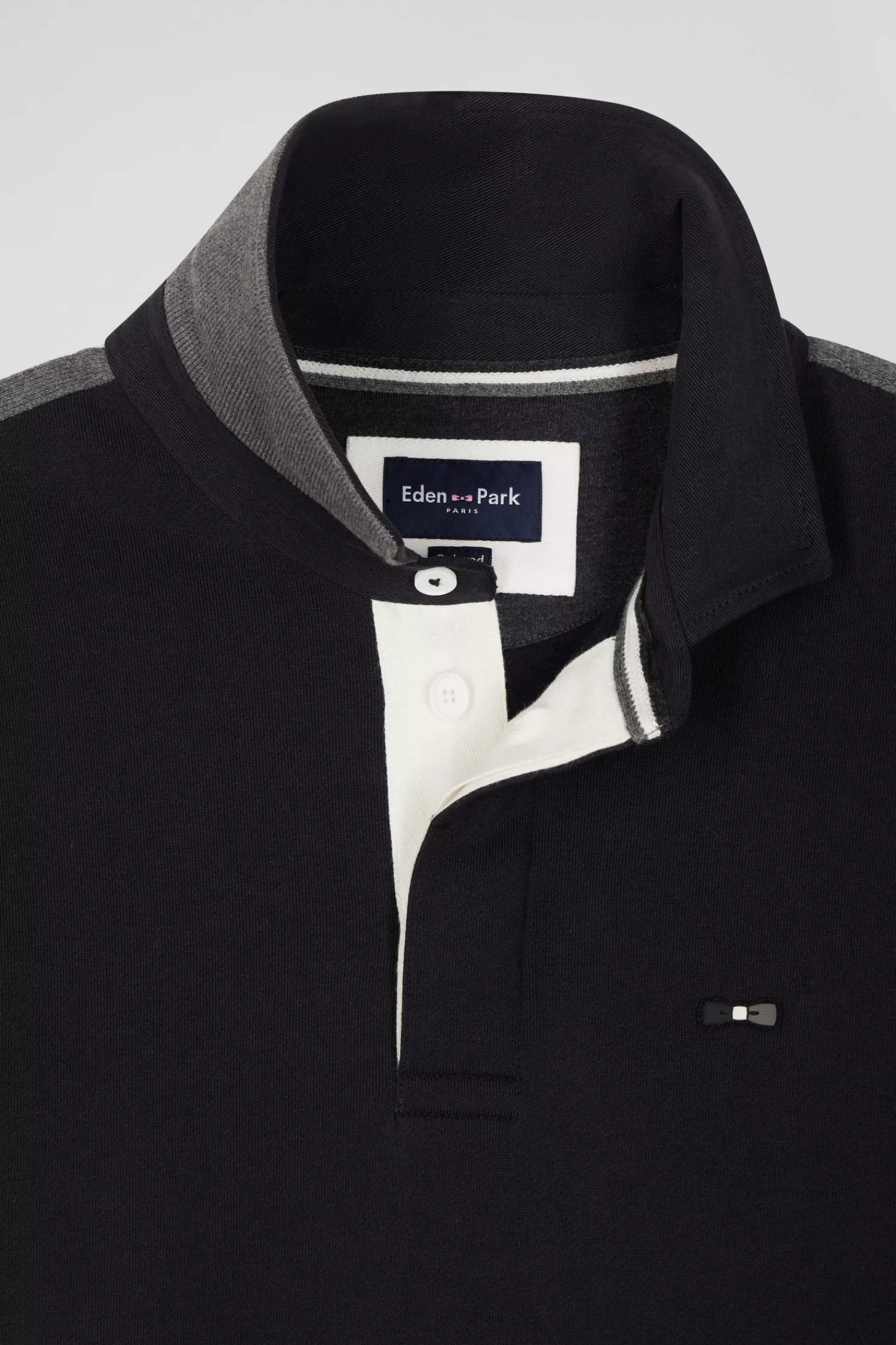 relaxed_black_cotton_sweatshirt_with_rugby_shirt_collar_6.webp Eden Park Relaxed black cotton sweatshirt with rugby shirt collar< Sweatshirts