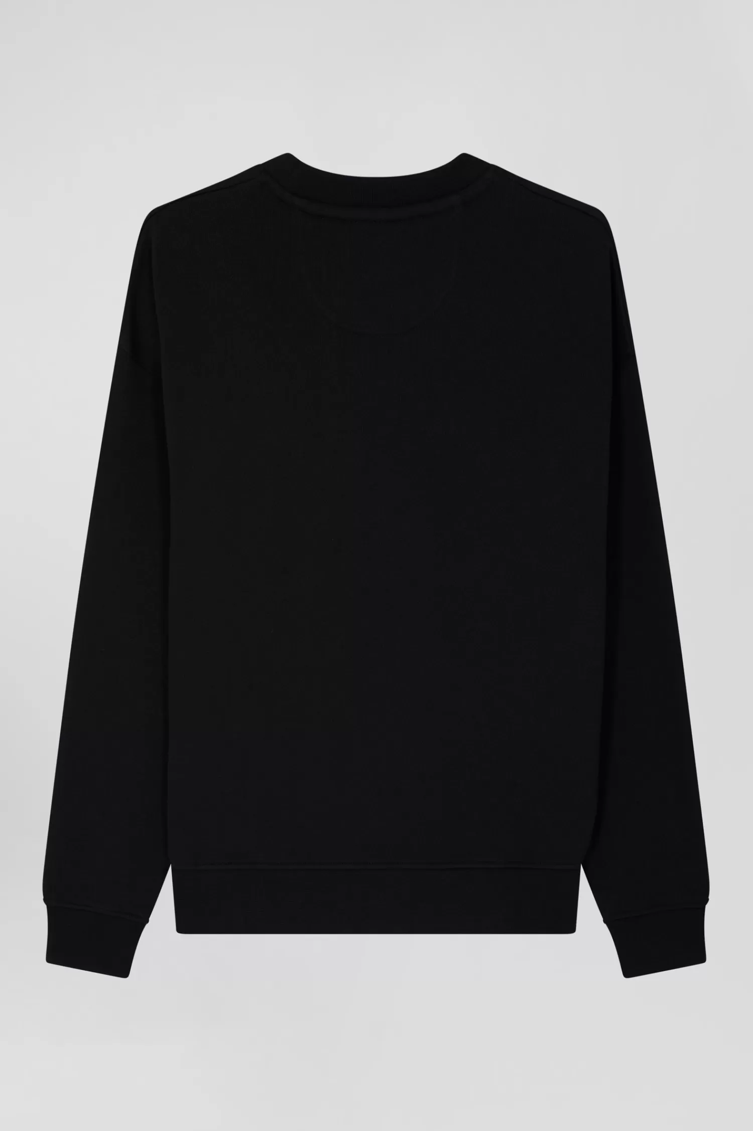 Eden Park Relaxed black cotton sweatshirt with velvet flocked print<Women Sweatshirts