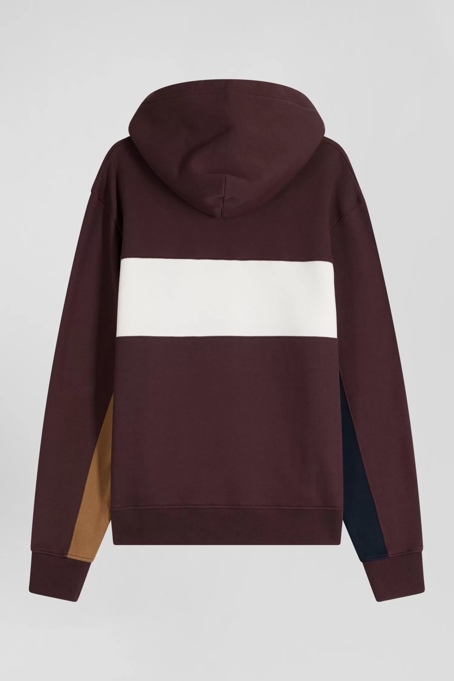 relaxed_burgundy_colorblock_cotton_hoodie_3.webp Eden Park Relaxed burgundy colorblock cotton hoodie< Sweatshirts