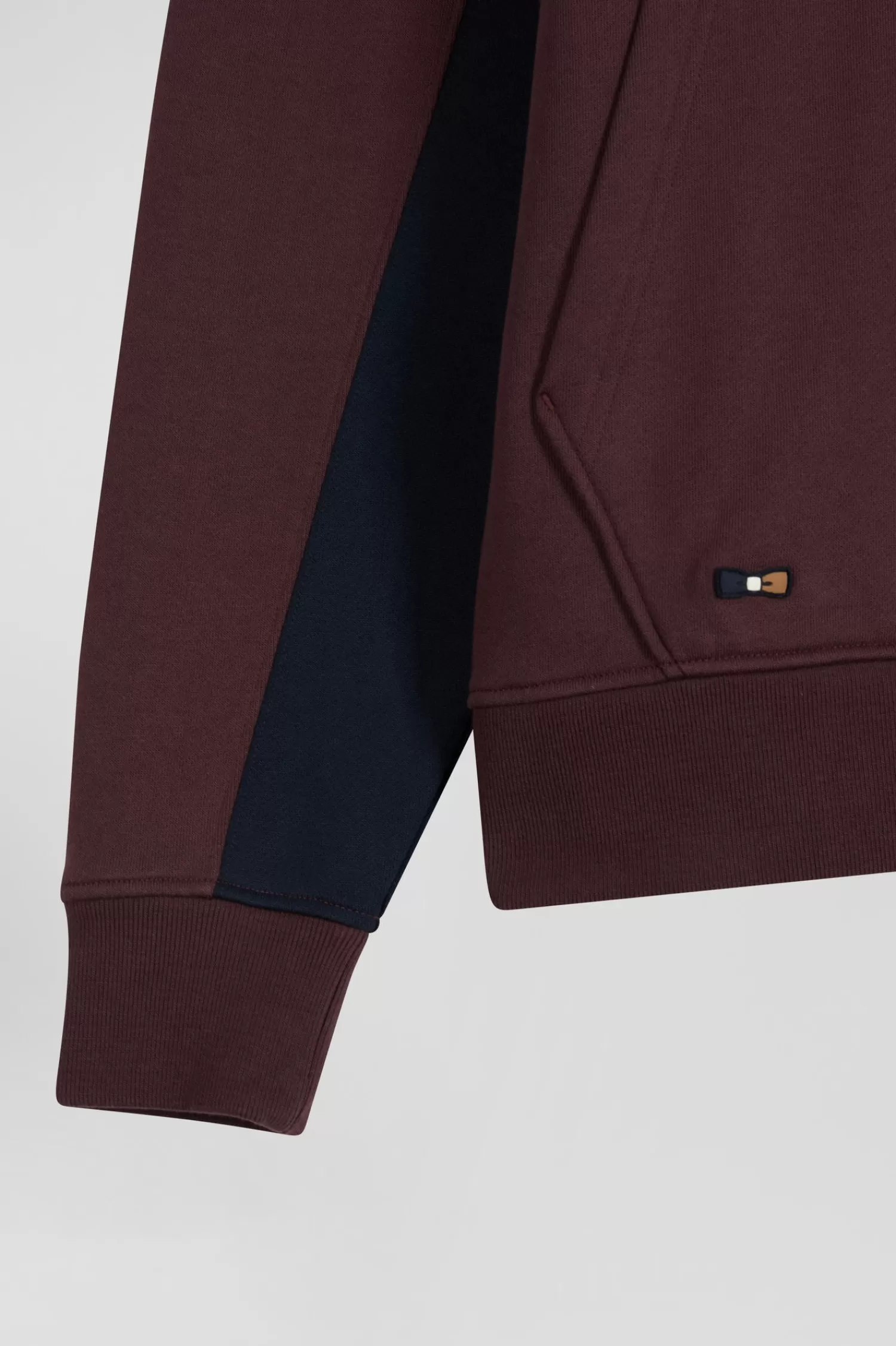 relaxed_burgundy_colorblock_cotton_hoodie_7.webp Eden Park Relaxed burgundy colorblock cotton hoodie< Sweatshirts