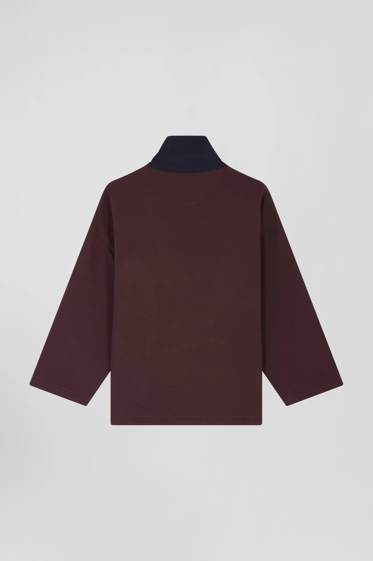 relaxed_burgundy_cotton_sweatshirt_with_rugby_shirt_collar_3.webp Eden Park Relaxed burgundy cotton sweatshirt with rugby shirt collar<Women Sweatshirts