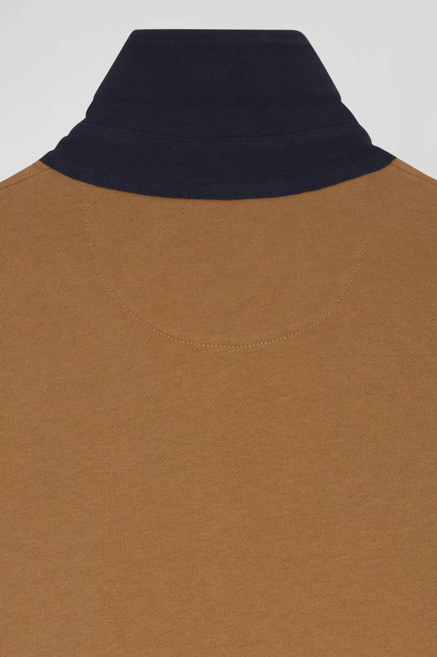 relaxed_camel_cotton_sweatshirt_with_rugby_shirt_collar_8.webp Eden Park Relaxed camel cotton sweatshirt with rugby shirt collar<Women Sweatshirts