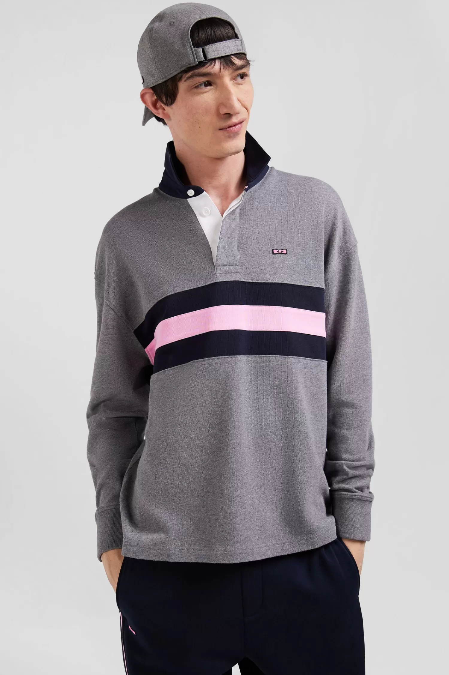 relaxed_grey_embroidered_longsleeved_cotton_rugby_shirt_2.webp Eden Park Relaxed grey embroidered long-sleeved cotton rugby shirt< Rugby Shirts