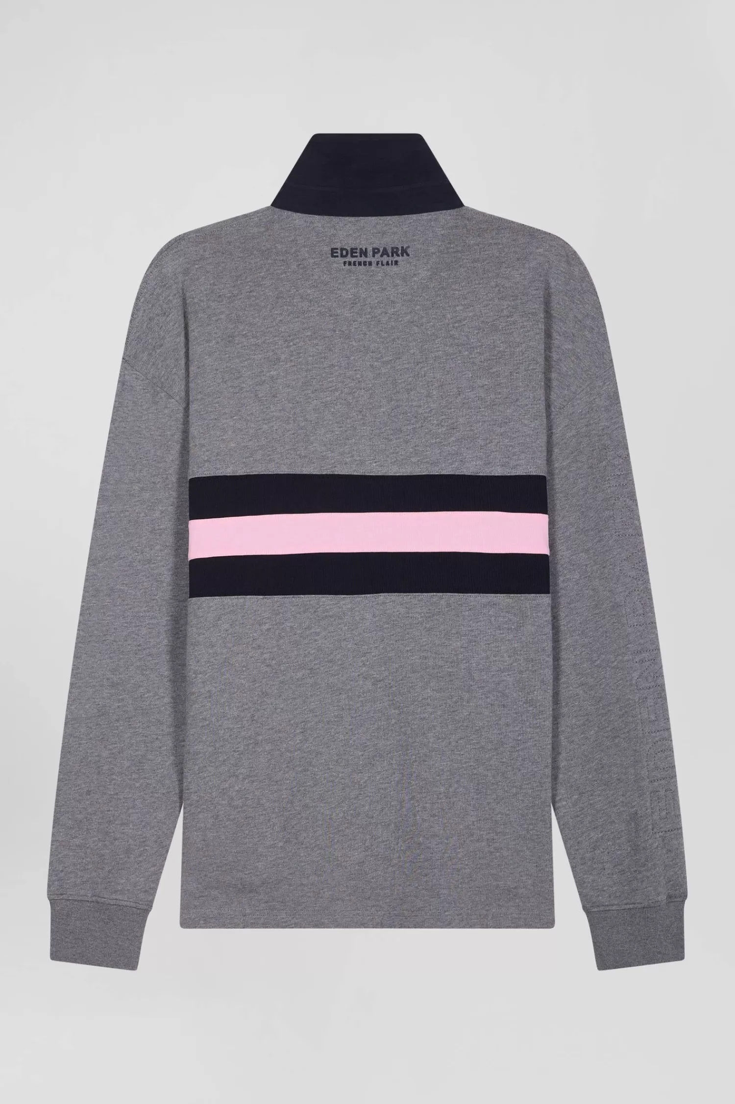 relaxed_grey_embroidered_longsleeved_cotton_rugby_shirt_3.webp Eden Park Relaxed grey embroidered long-sleeved cotton rugby shirt< Rugby Shirts