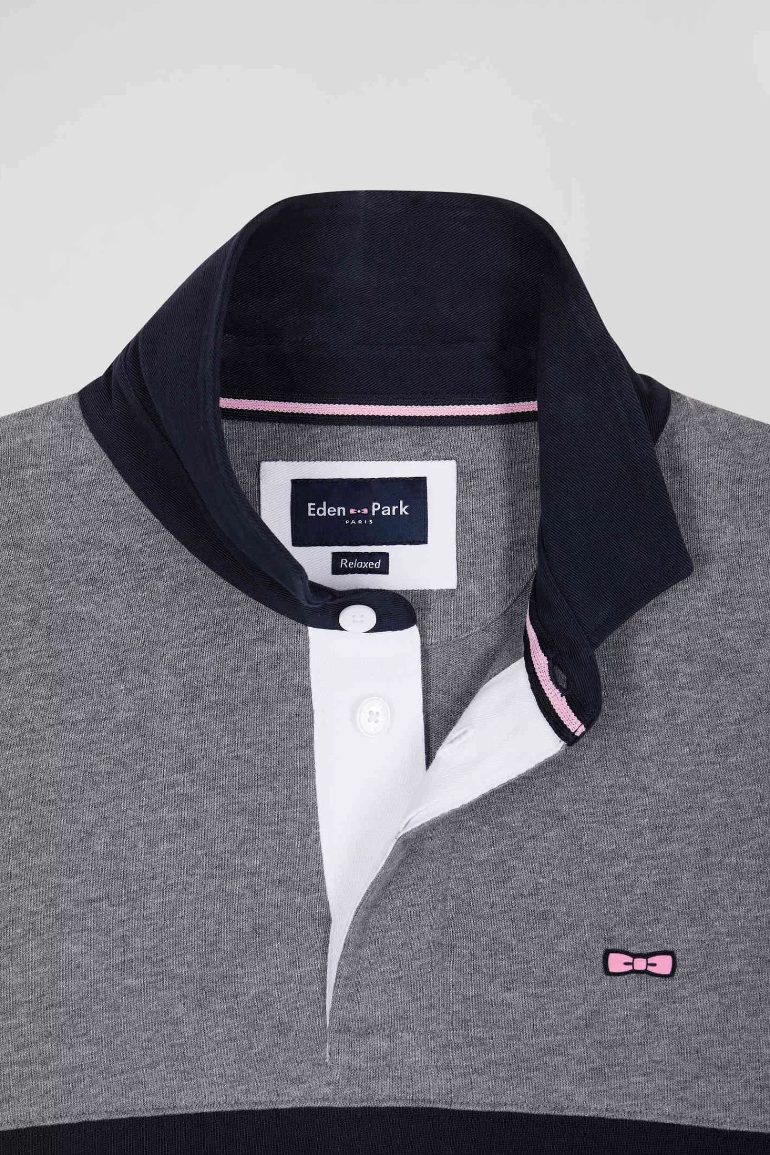 relaxed_grey_embroidered_longsleeved_cotton_rugby_shirt_6.webp Eden Park Relaxed grey embroidered long-sleeved cotton rugby shirt< Rugby Shirts