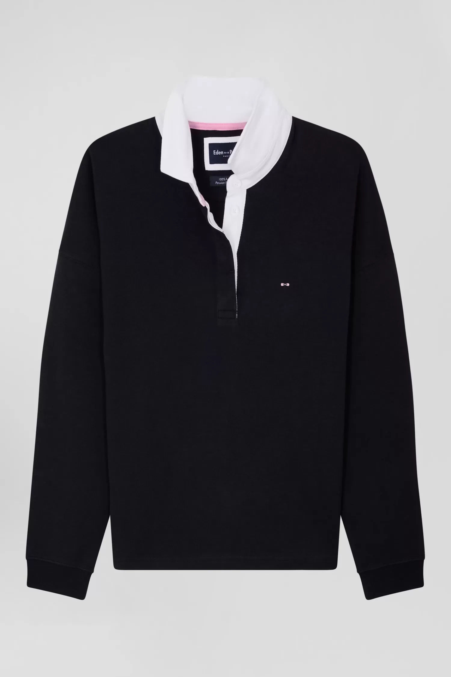 Eden Park Relaxed navy blue long-sleeved cotton rugby shirt< Rugby Shirts