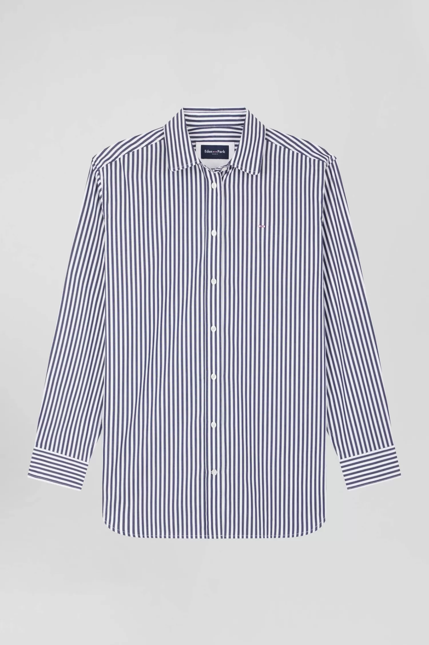 Eden Park Relaxed navy blue striped cotton shirt<Women Shirts | Shirts