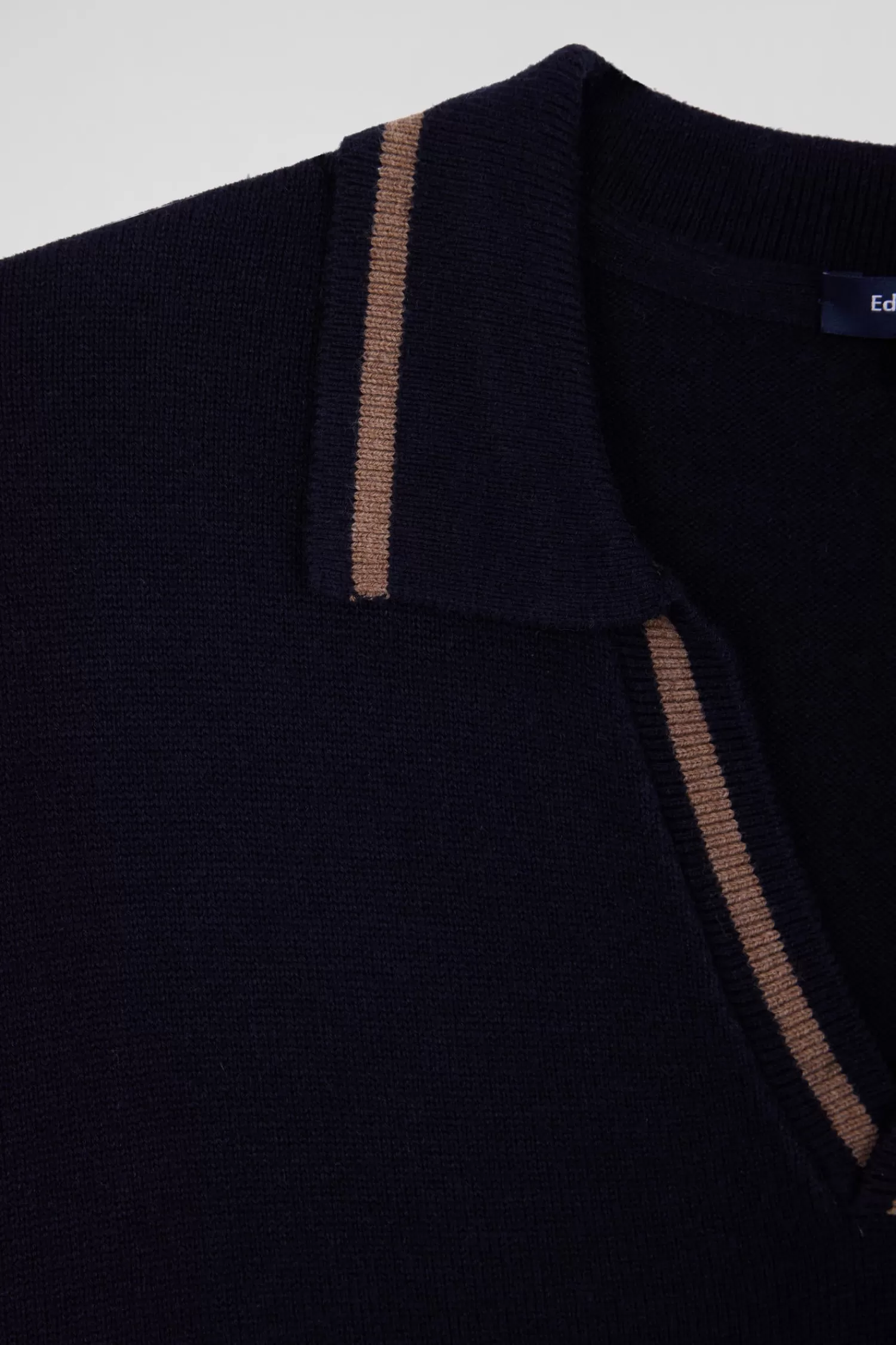 relaxed_navy_blue_wool_and_cotton_shirt_dress_3.webp Eden Park Relaxed navy blue wool and cotton shirt dress<Women Dresses And Skirts