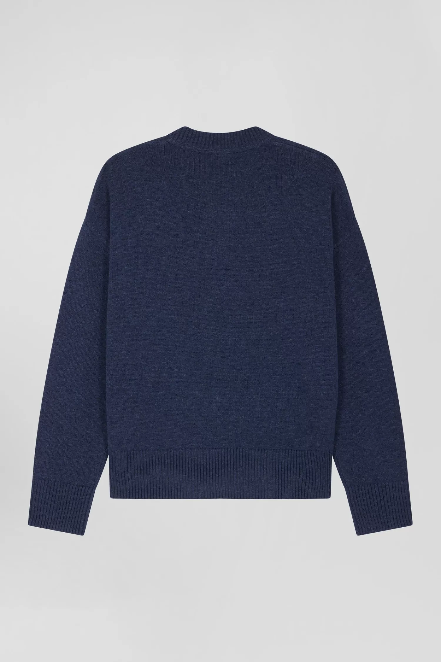 relaxed_navy_wool_and_cotton_crew_neck_jumper_3.webp Eden Park Relaxed navy wool and cotton crew neck jumper<Women Sweaters