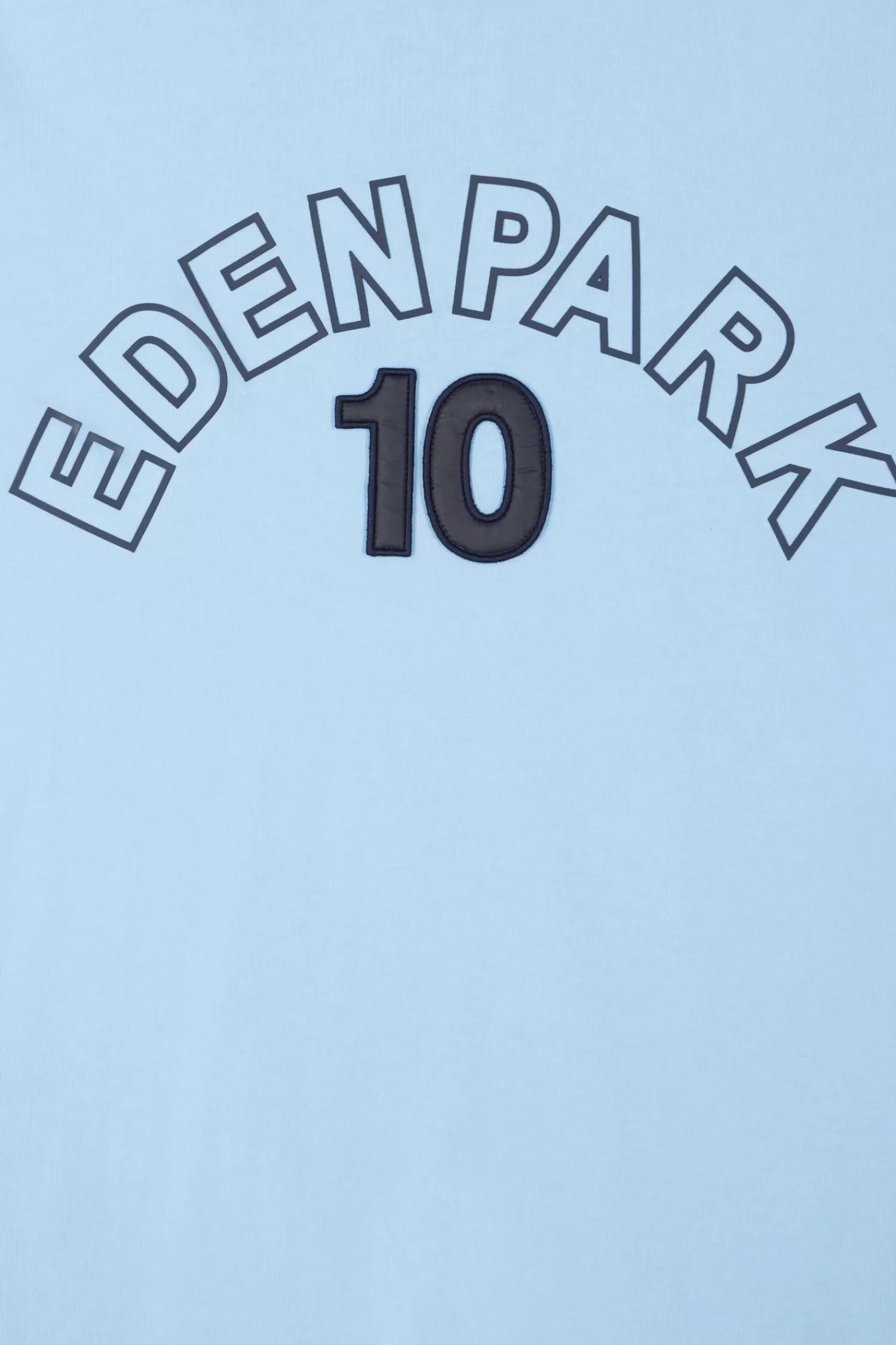 Eden Park Relaxed sky blue bicolor short-sleeved cotton T-shirt with 10 print< T-shirts