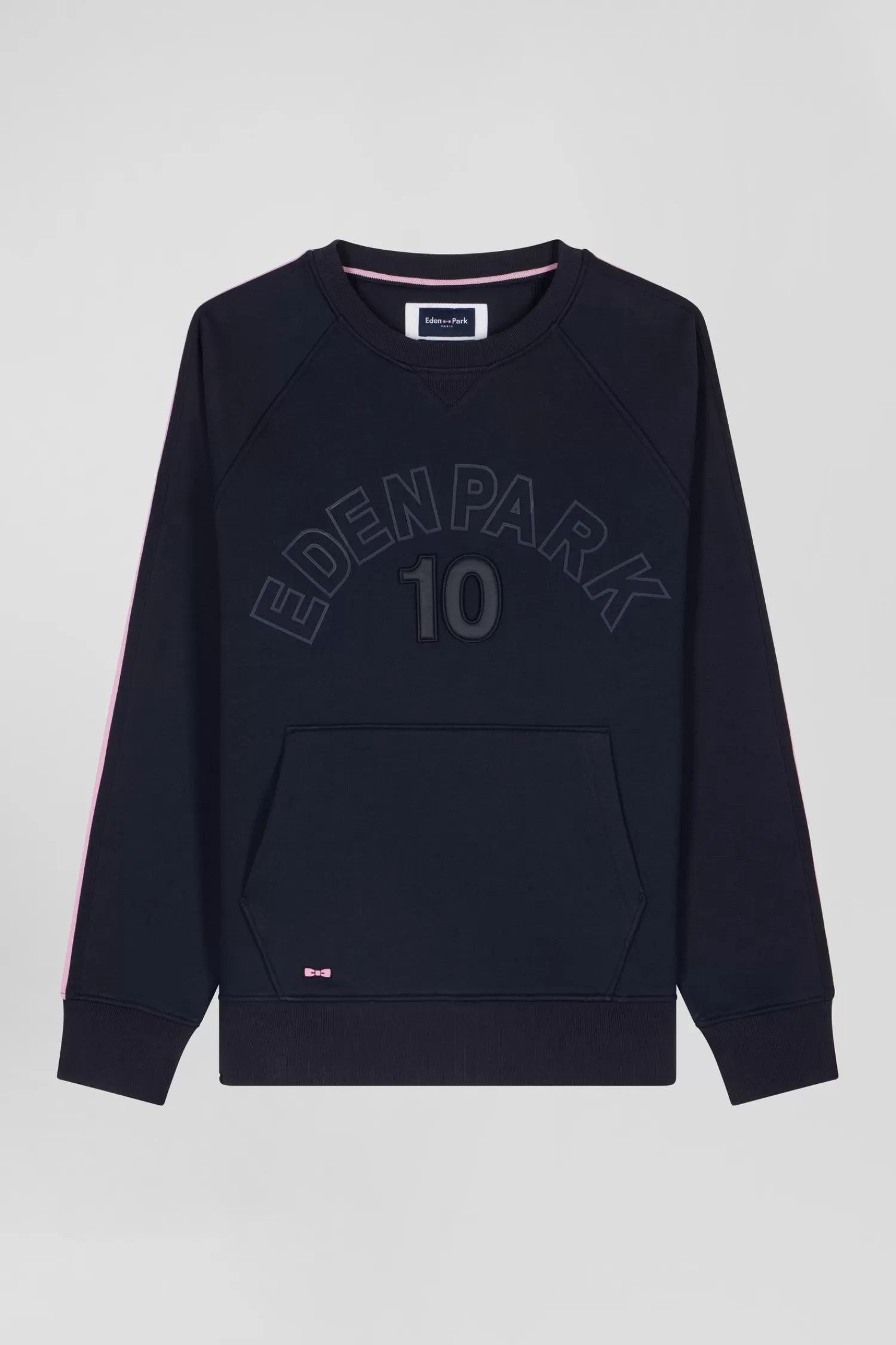 Eden Park Relaxed sky blue mixed cotton sweatshirt with padded embroidery< Sweatshirts