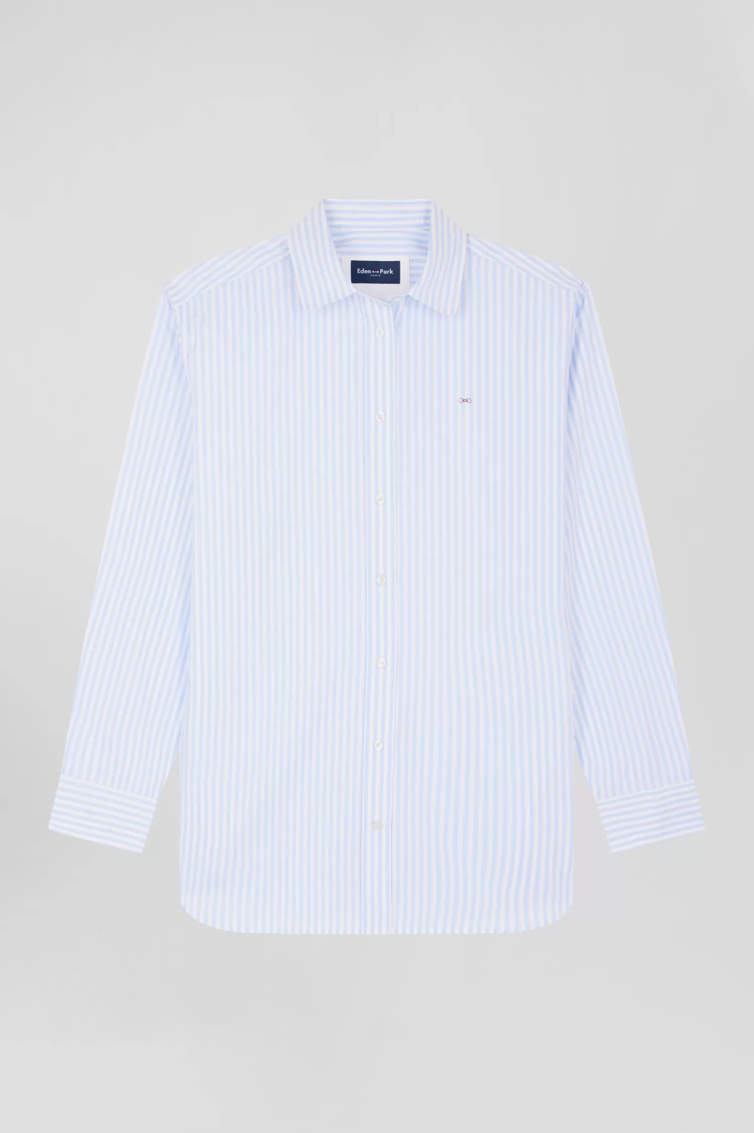 Eden Park Relaxed sky blue striped cotton shirt<Women Shirts | Shirts
