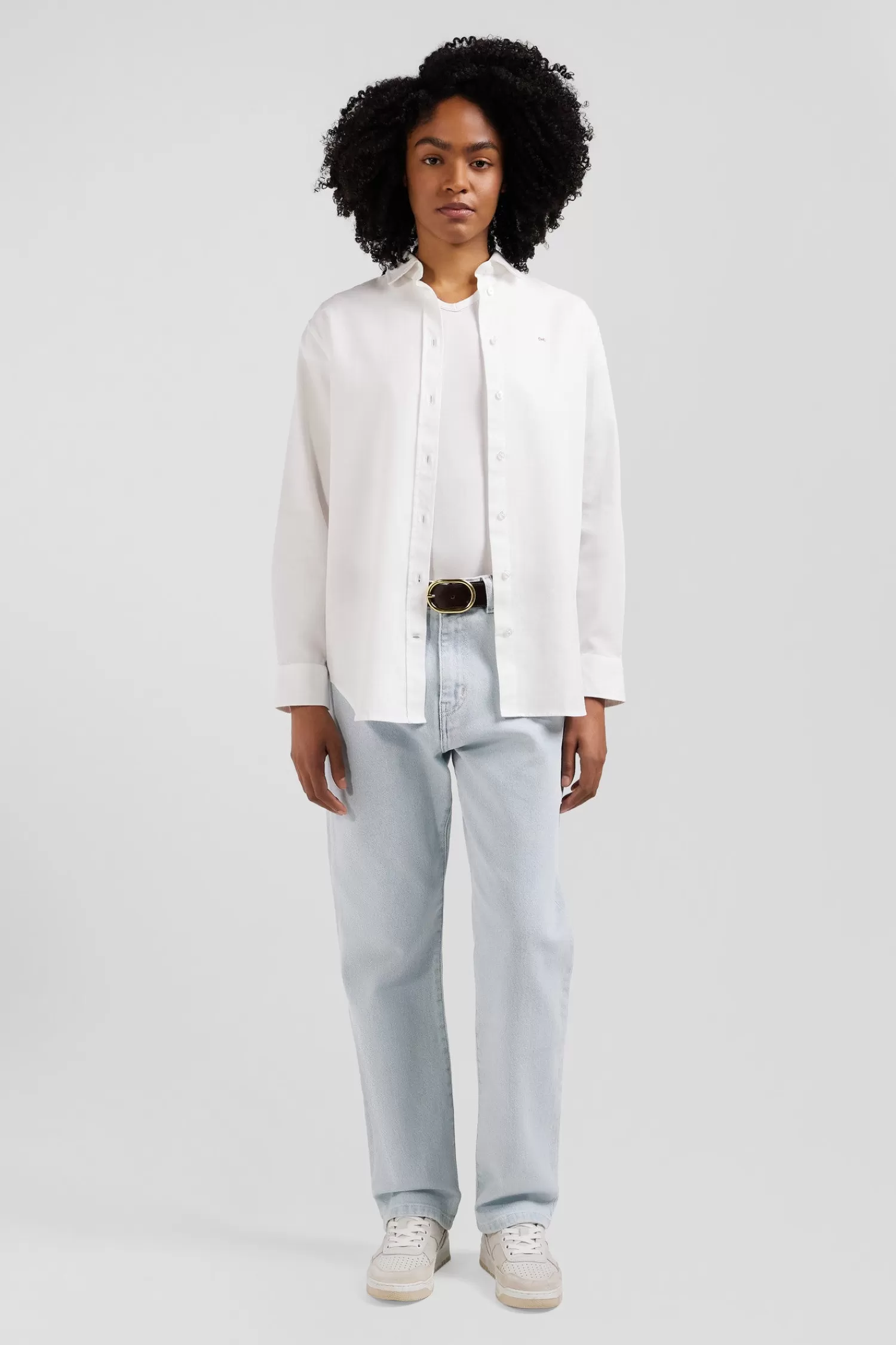 Eden Park Relaxed white cotton poplin shirt<Women Shirts | Shirts