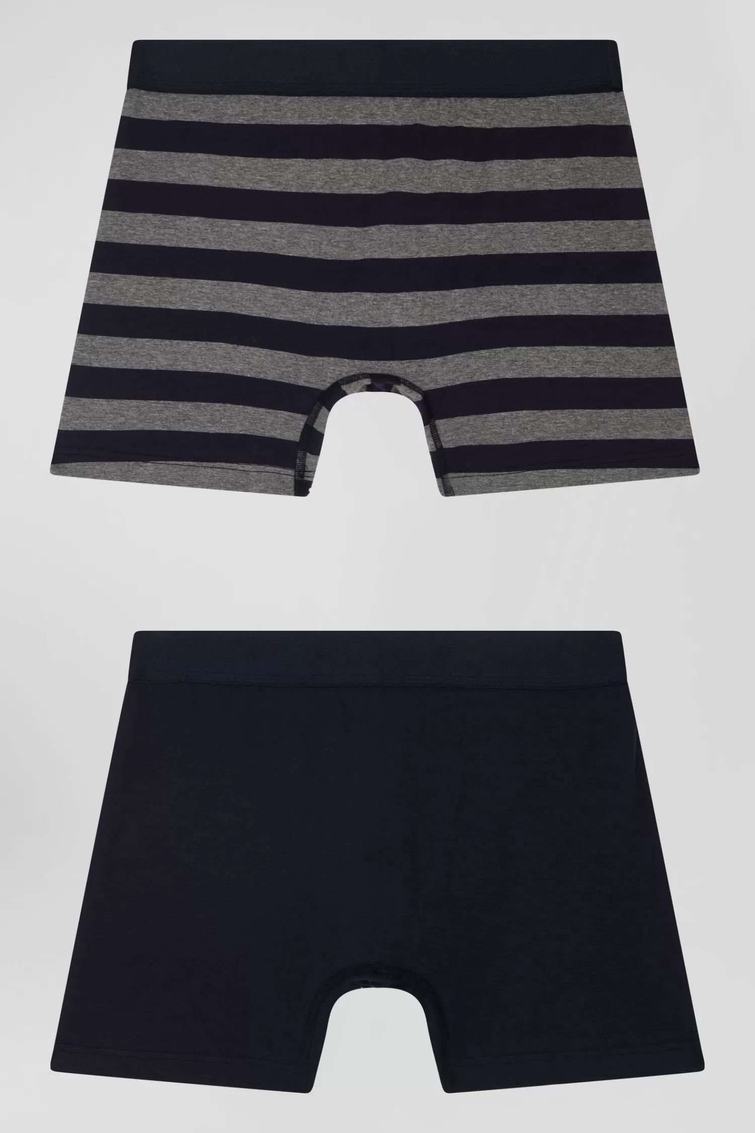 Eden Park Set of 2 anthracite grey striped and solid stretch cotton boxers< Underwear