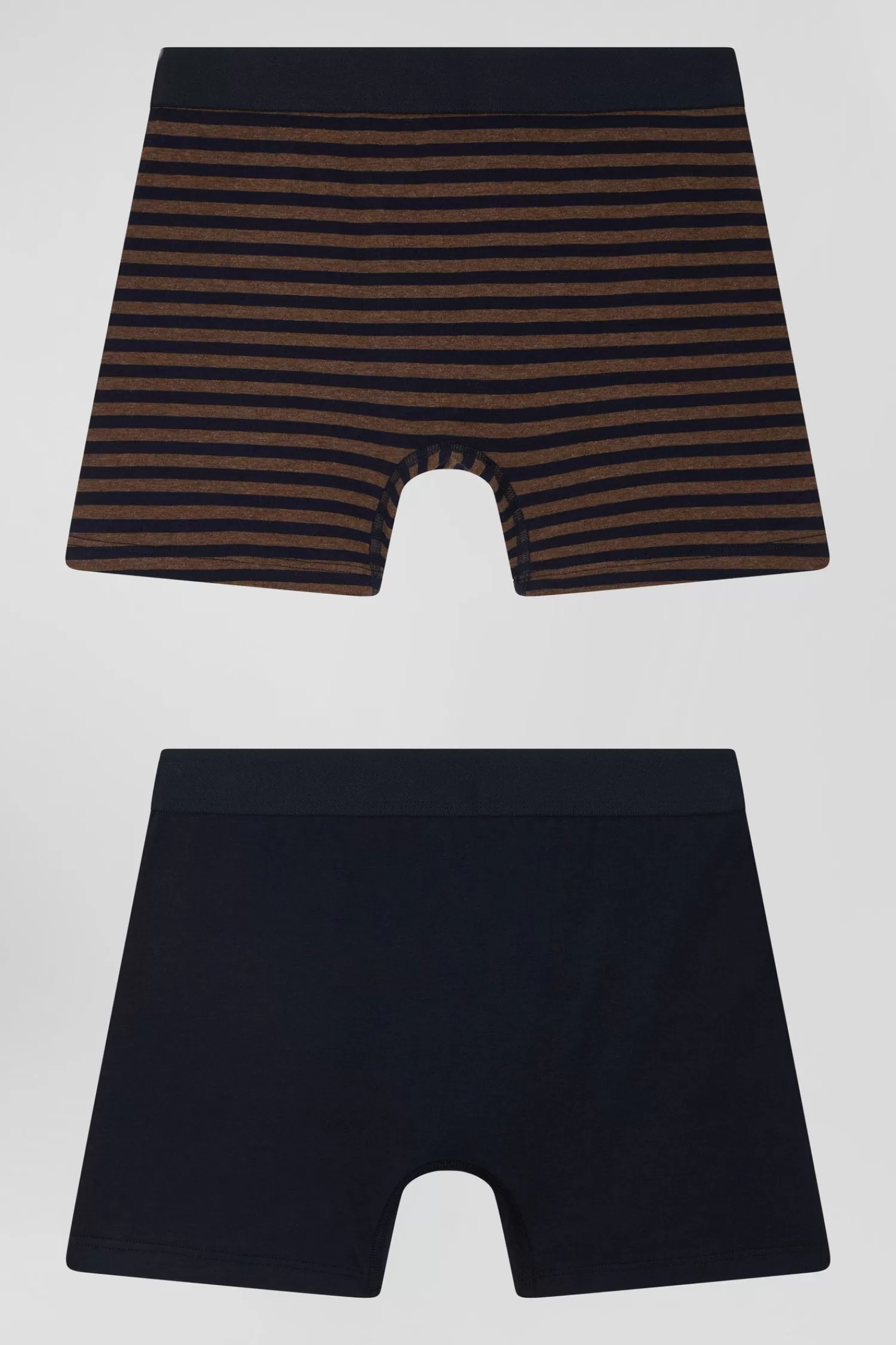 Eden Park Set of 2 brown and striped stretch cotton boxers< Underwear