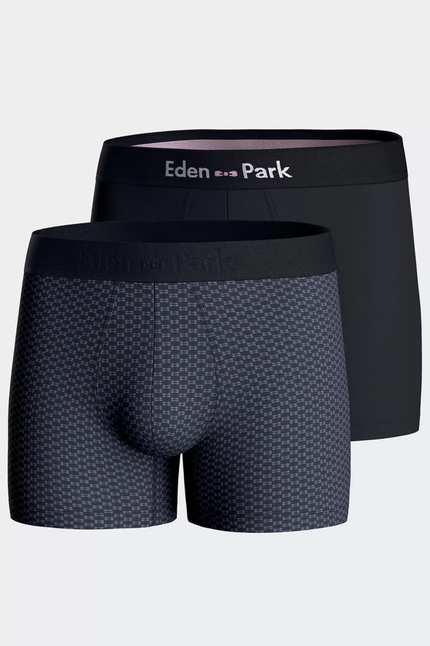 Eden Park Set of 2 dark blue stretch cotton boxers with graphic micro patterns< Underwear