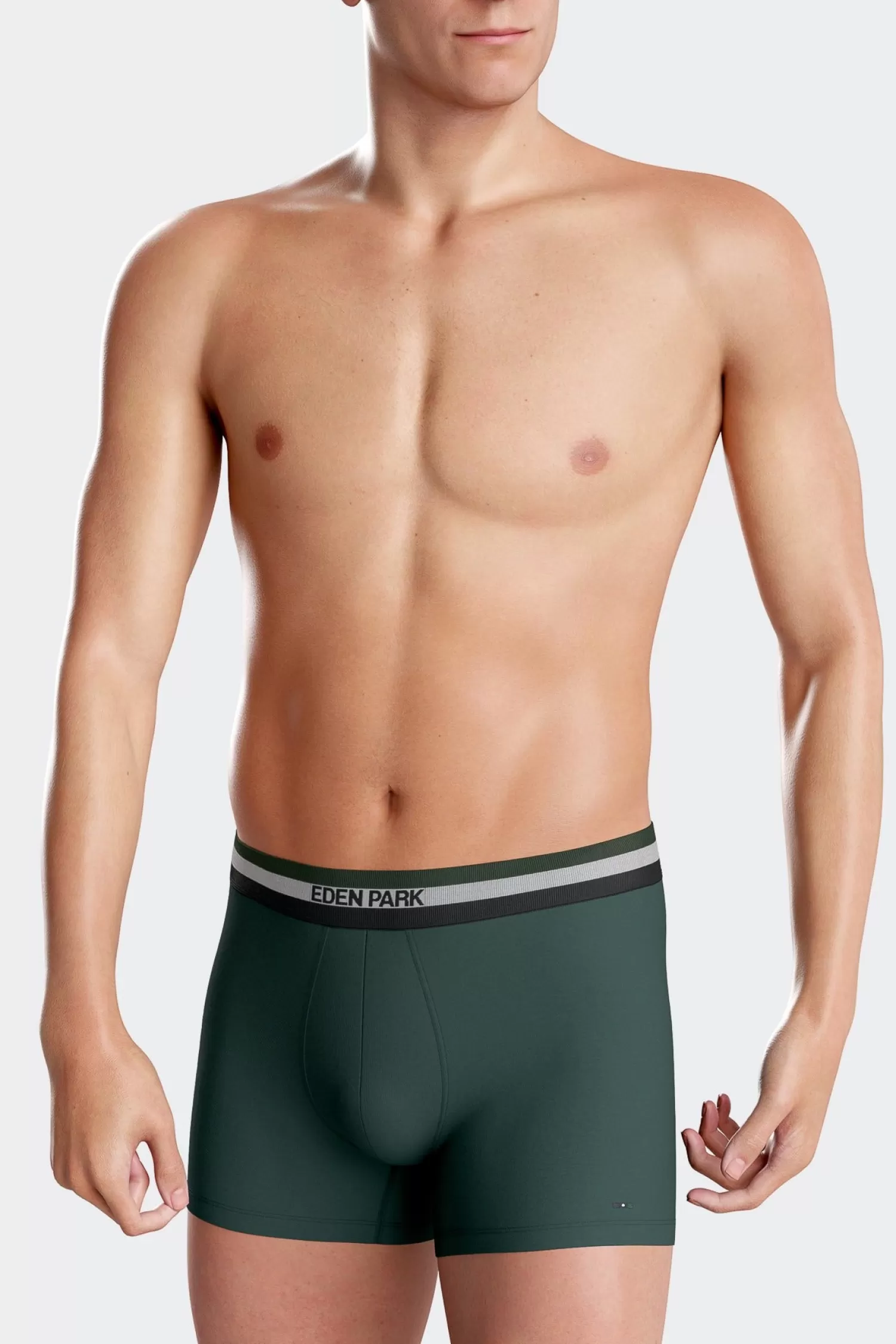 set_of__green_stretch_cotton_boxers_with_tricolor_waistband_3.webp Eden Park Set of 2 green stretch cotton boxers with tricolor waistband< Underwear