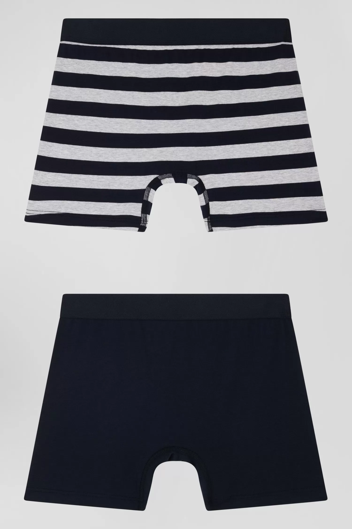 Eden Park Set of 2 grey striped and solid stretch cotton boxers< Underwear