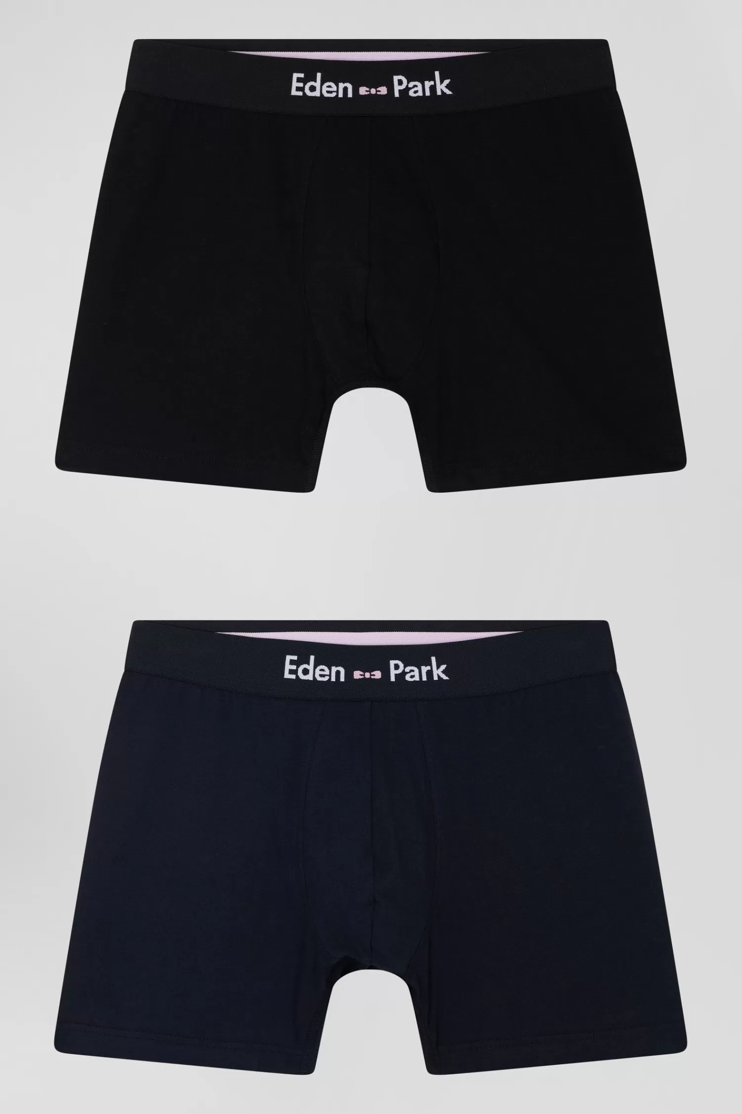 Eden Park Set of 2 navy blue and black stretch cotton boxers< Underwear