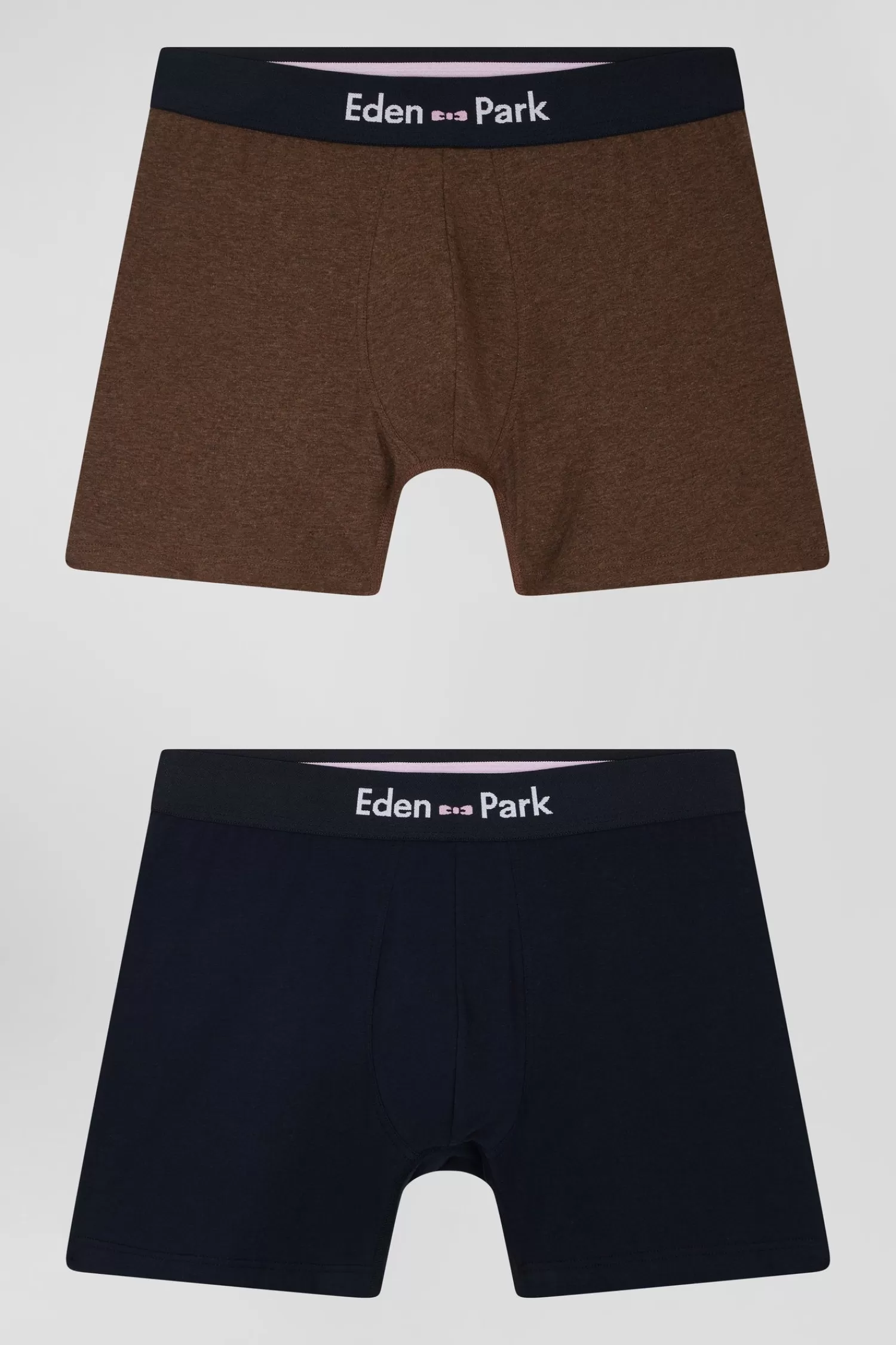 Eden Park Set of 2 navy blue and brown stretch cotton boxers< Underwear