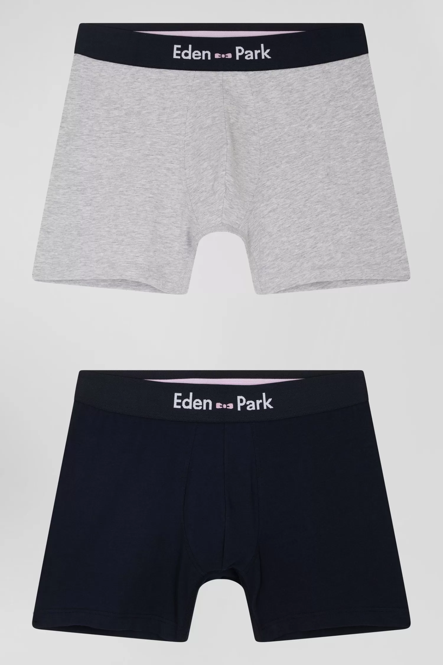 Eden Park Set of 2 navy blue and grey stretch cotton boxers< Underwear