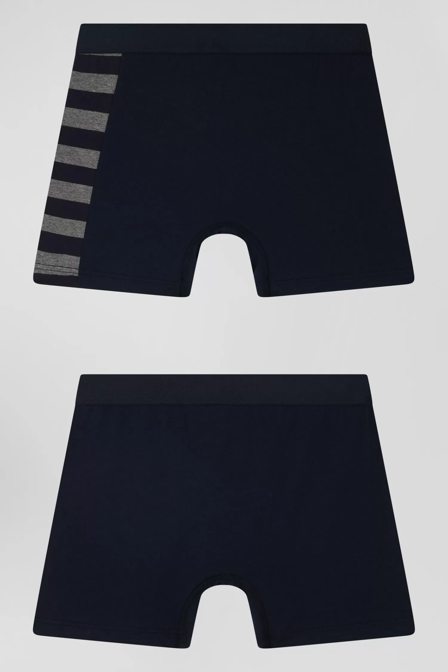 Eden Park Set of 2 navy blue stretch cotton boxers with grey stripes< Underwear