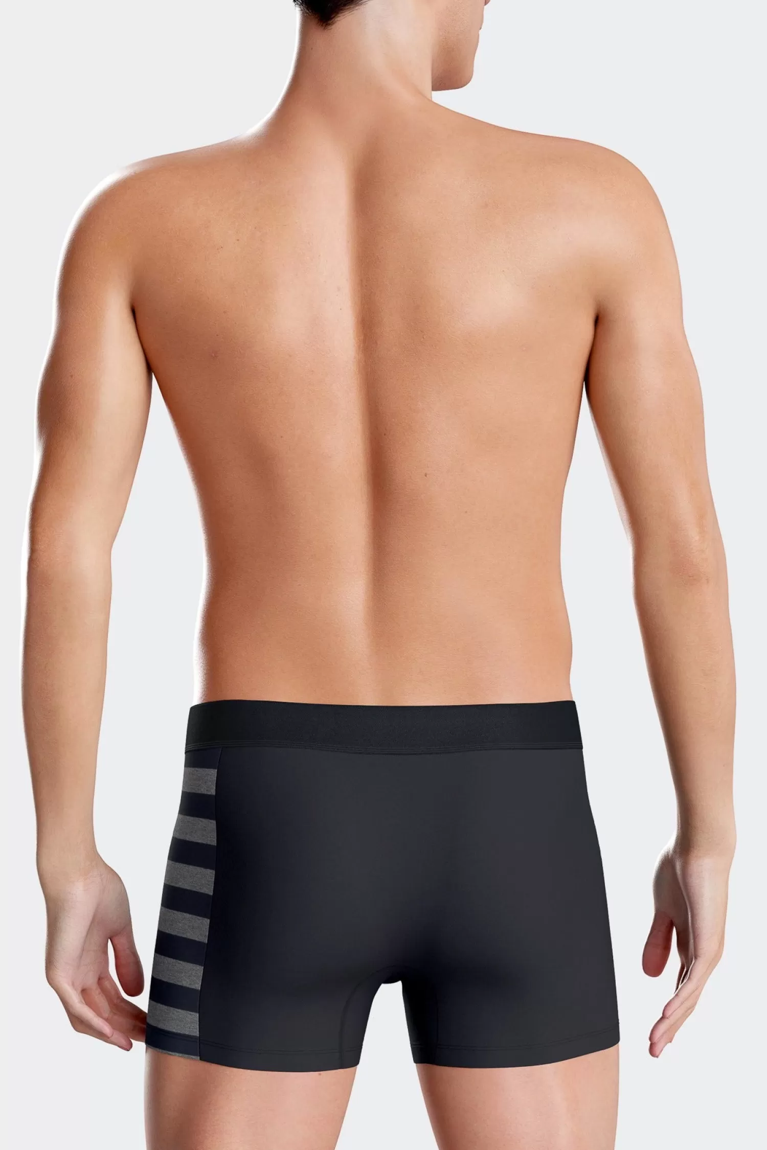 set_of__navy_blue_stretch_cotton_boxers_with_grey_stripes_4.webp Eden Park Set of 2 navy blue stretch cotton boxers with grey stripes< Underwear