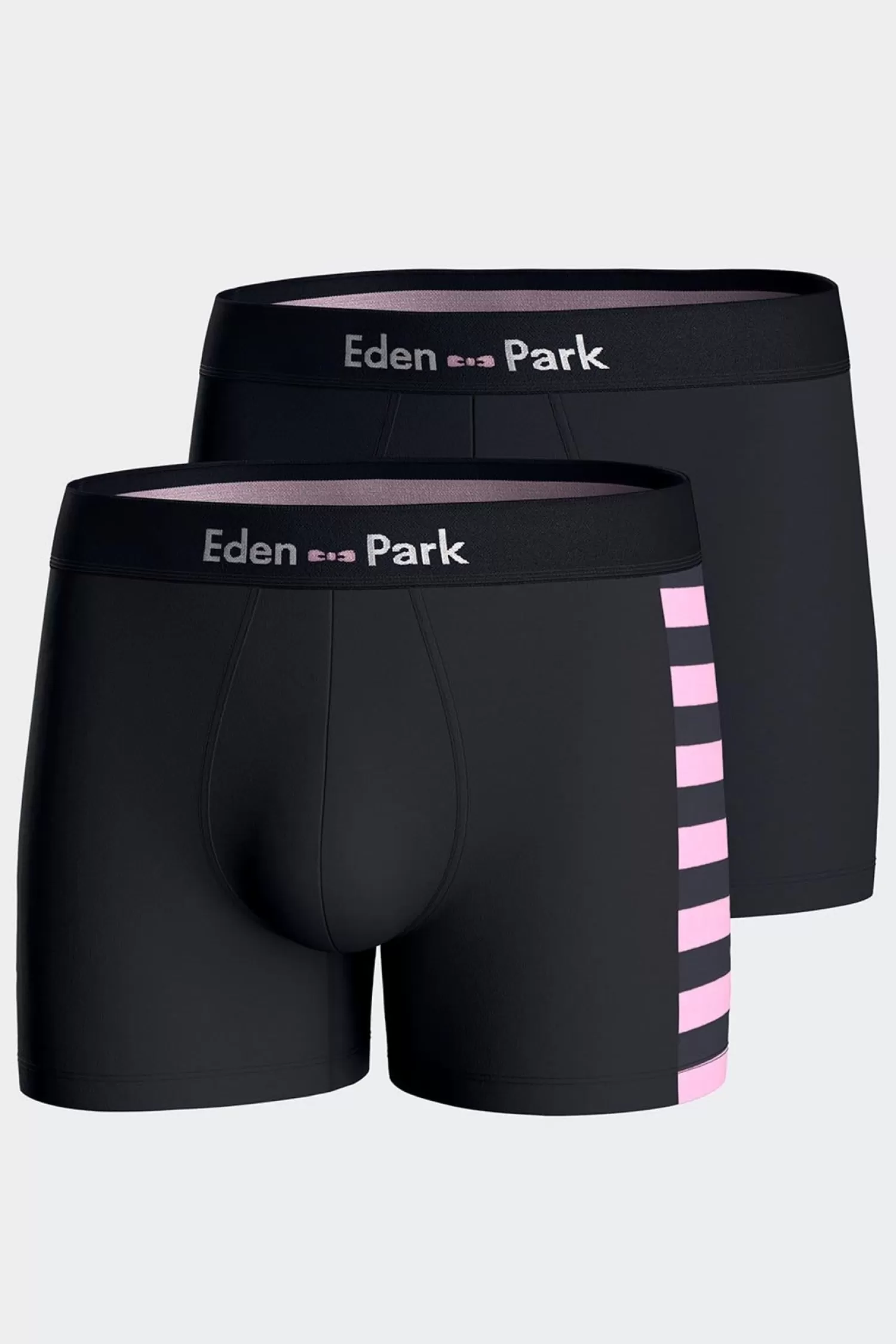 Eden Park Set of 2 navy blue stretch cotton boxers with pink stripes< Underwear