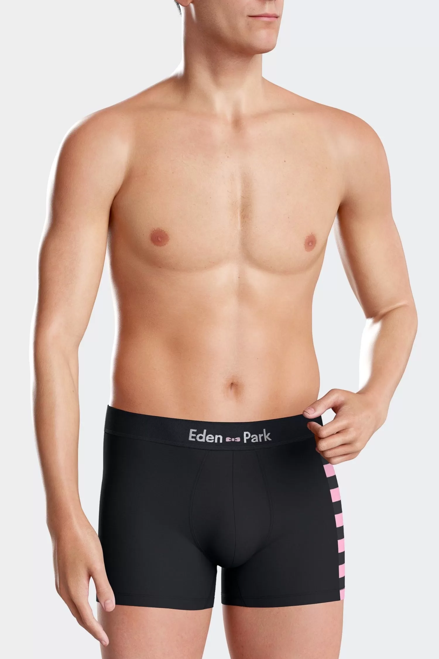 Eden Park Set of 2 navy blue stretch cotton boxers with pink stripes< Underwear