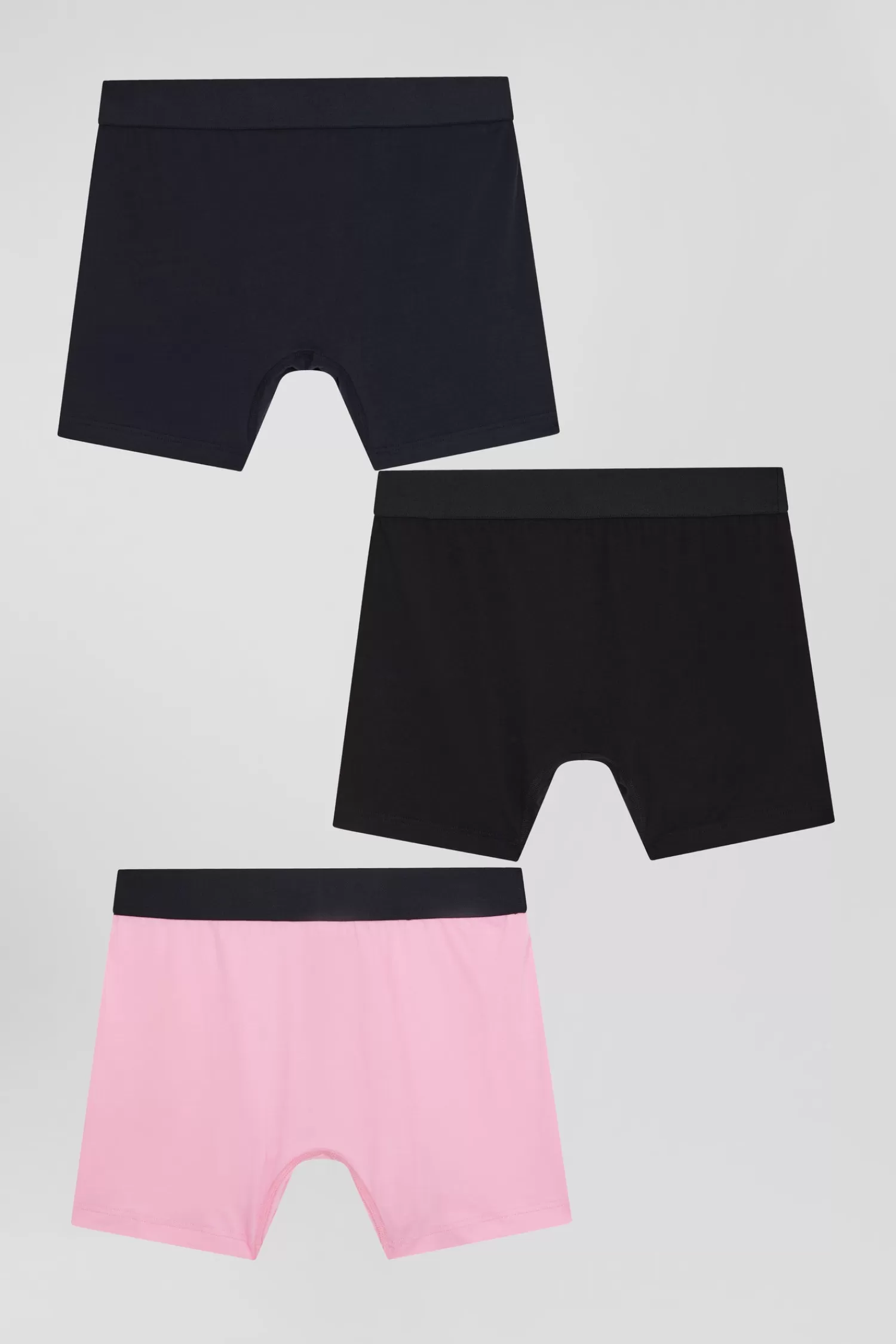 Eden Park Set of 3 pink solid stretch cotton boxers< Underwear