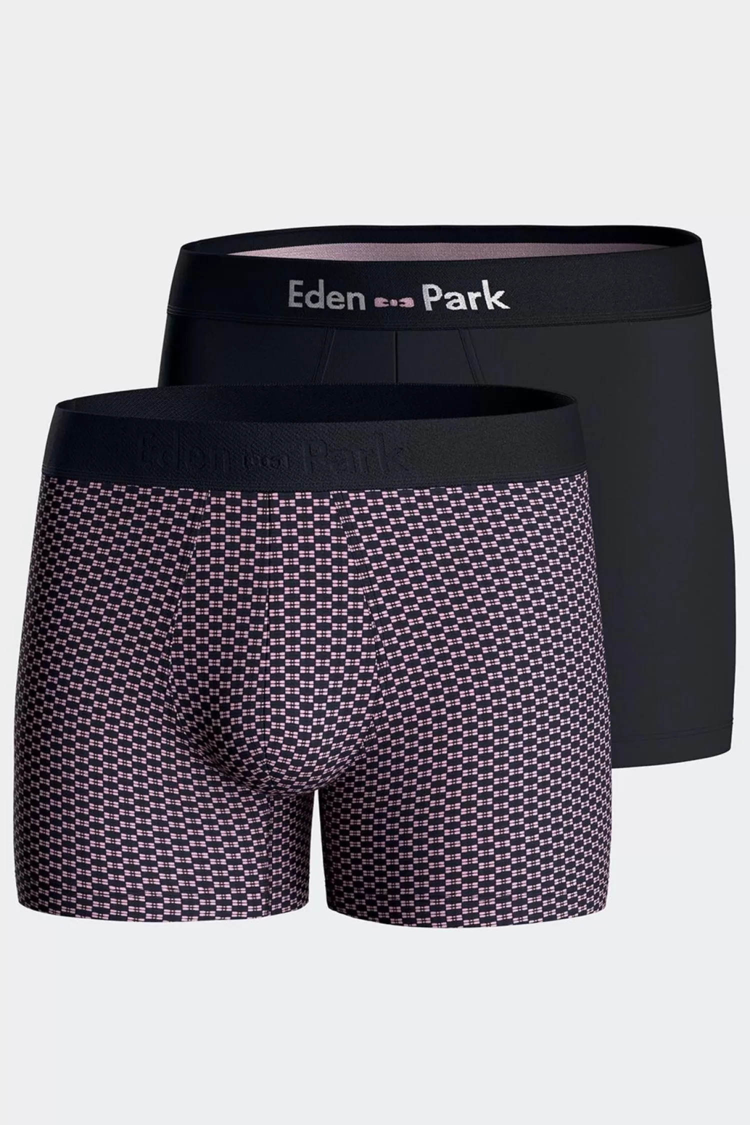Eden Park Set of 2 pink stretch cotton boxers with graphic micro patterns< Underwear