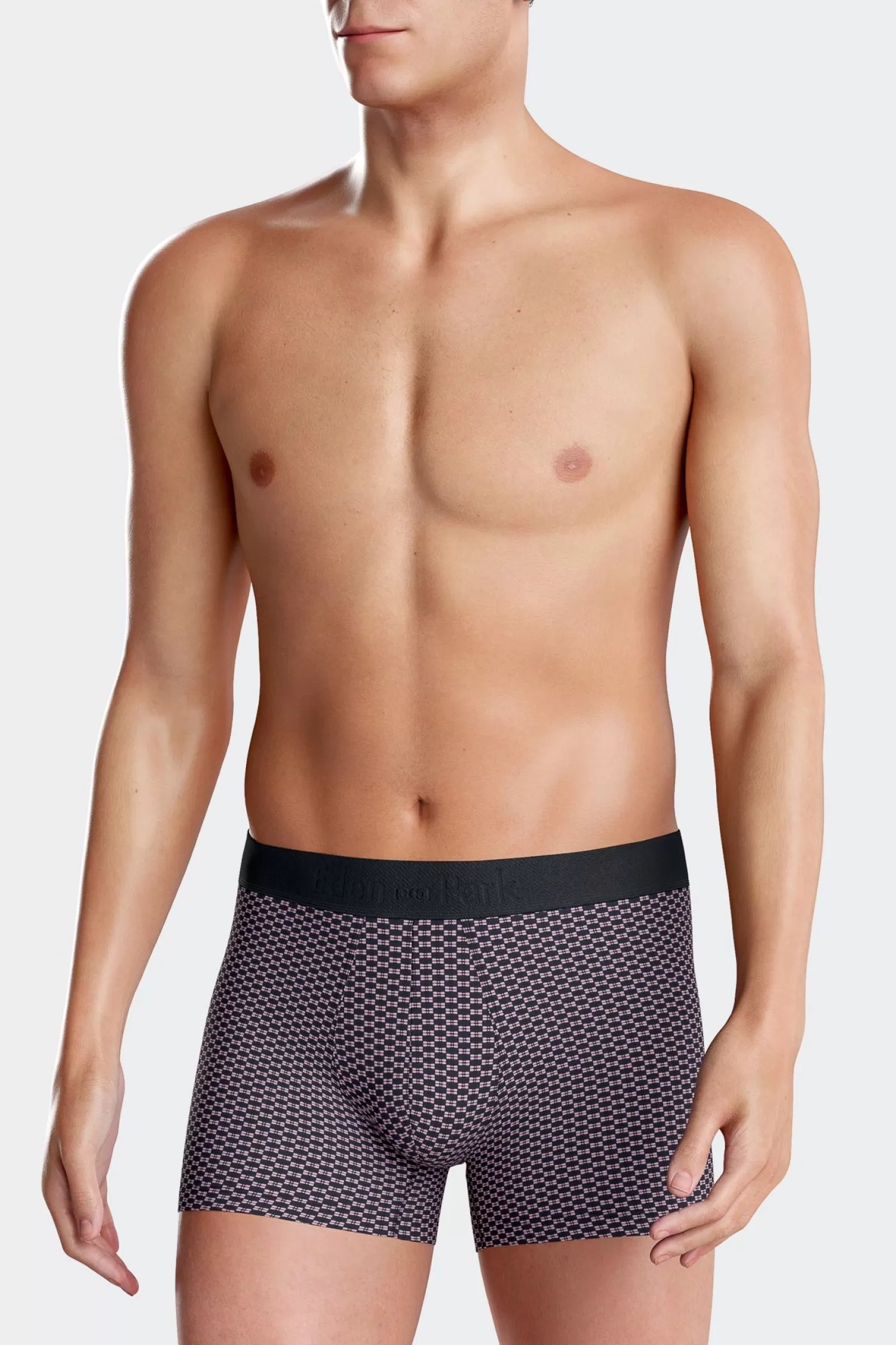 Eden Park Set of 2 pink stretch cotton boxers with graphic micro patterns< Underwear