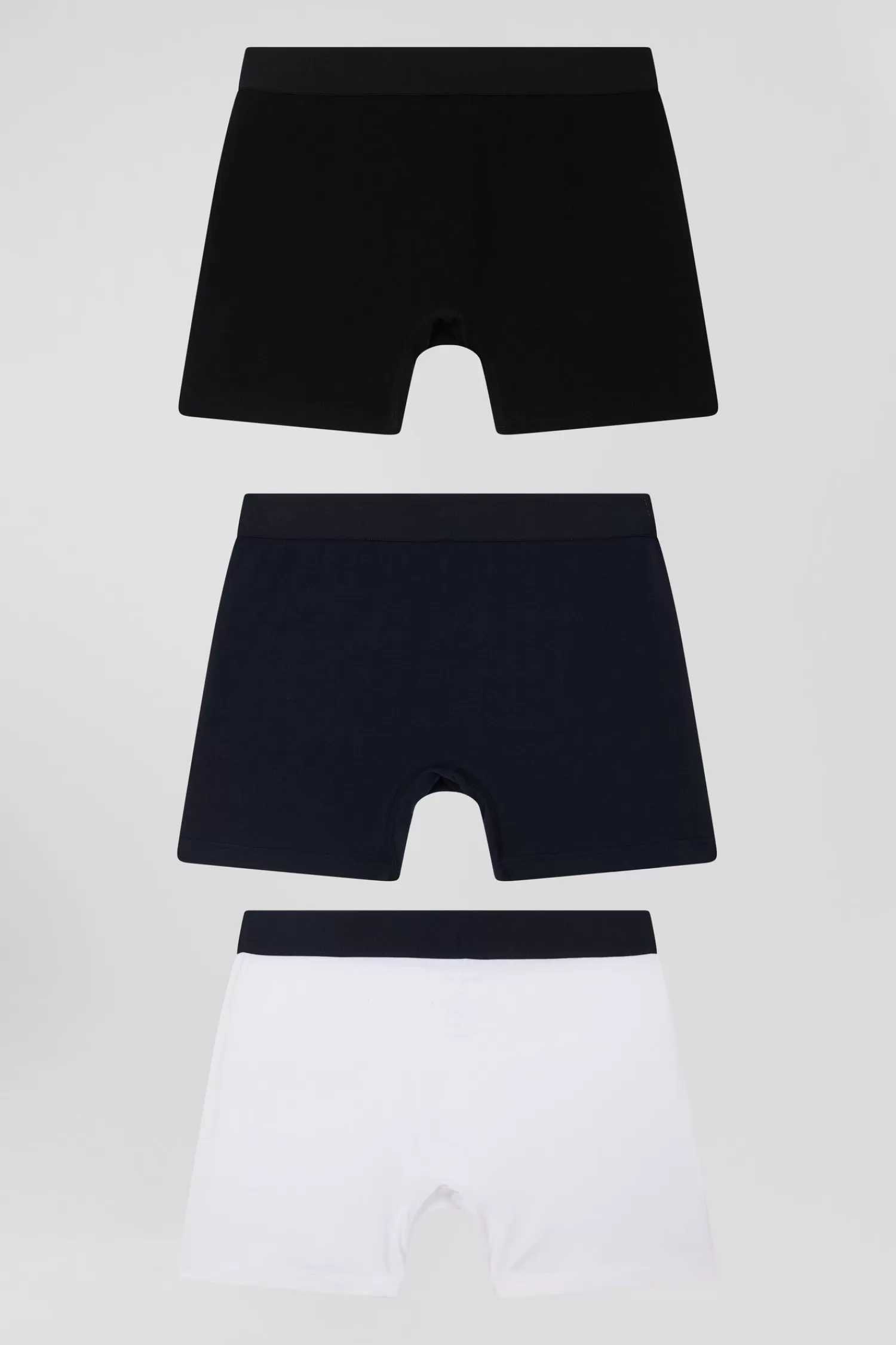 Eden Park Set of 3 white solid stretch cotton boxers< Underwear