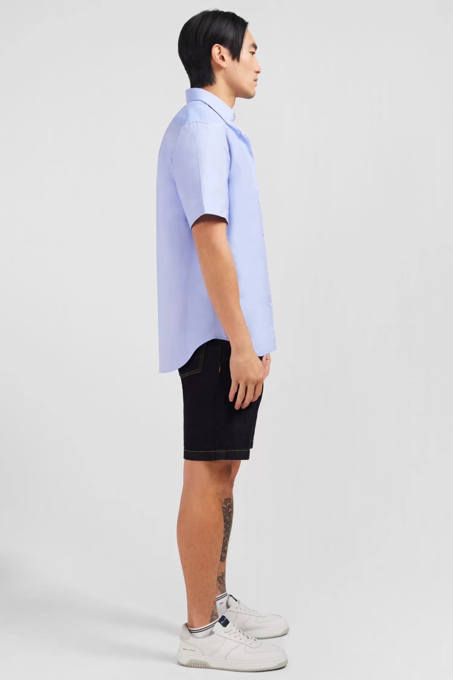 short_sleeved_blue_cotton_shirt_5.webp Eden Park Short sleeved blue cotton shirt< Short-sleeved Shirts